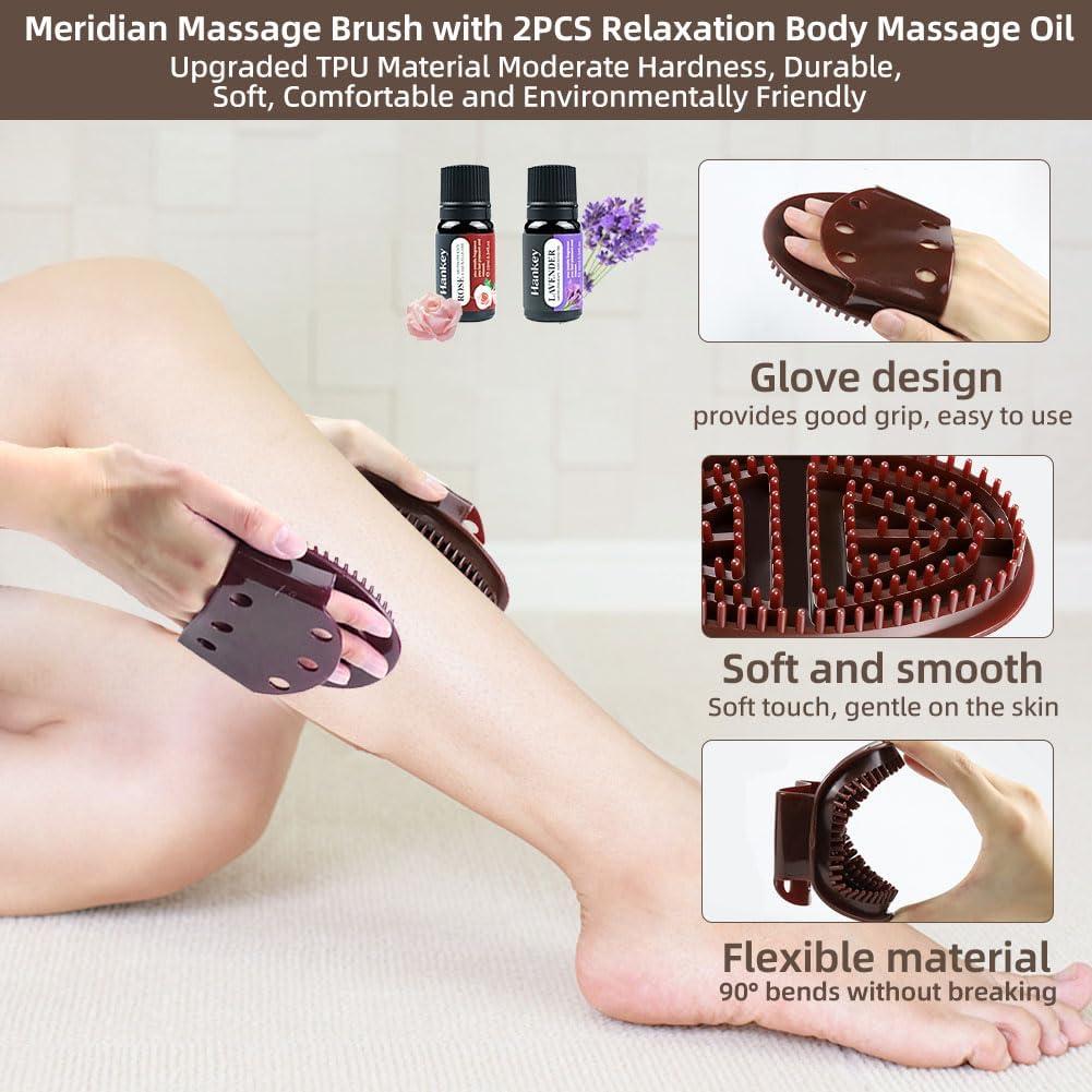 Cepillo de Masaje Meridian Jaxbo con Aceites Esenciales 2PCS