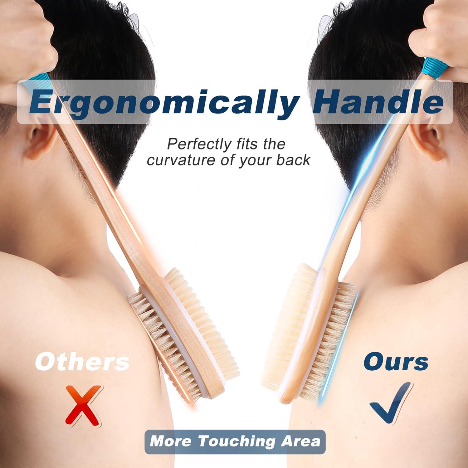 Cepillo de Espalda Ergonómico KIPRITII Doble Cara 43 cm