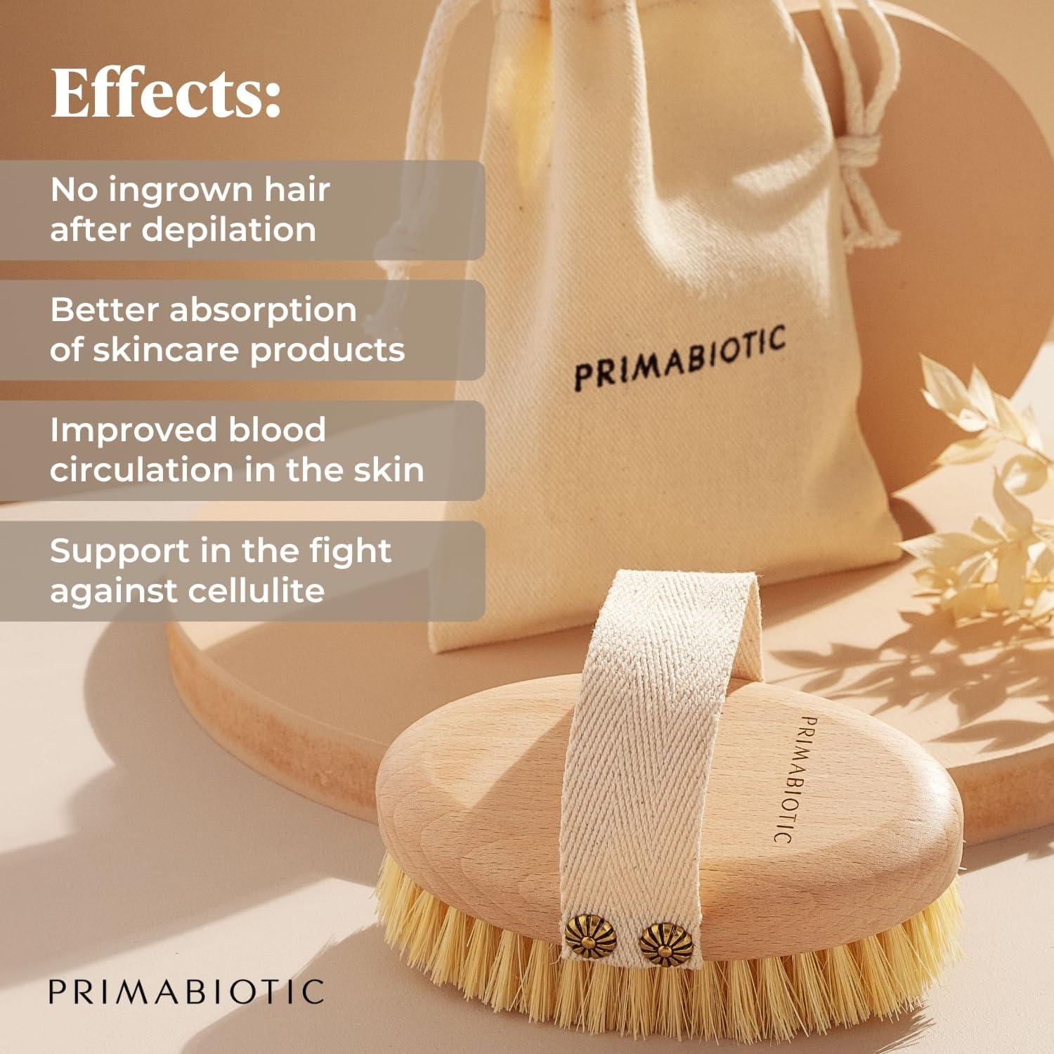 Cepillo de Masaje Corporal Primabiotic - Madera de Haya - Ecológico