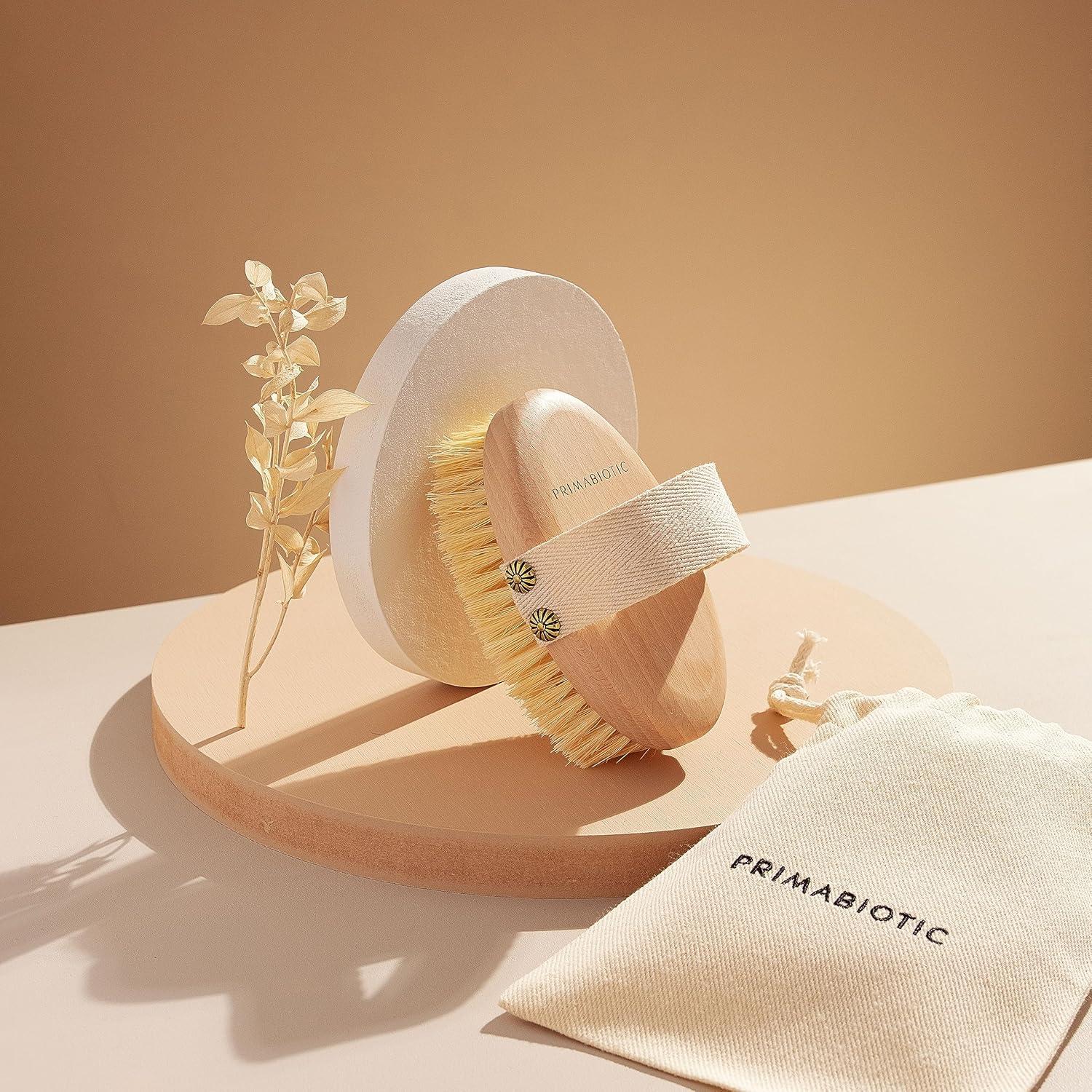 Cepillo de Masaje Corporal Primabiotic - Madera de Haya - Ecológico