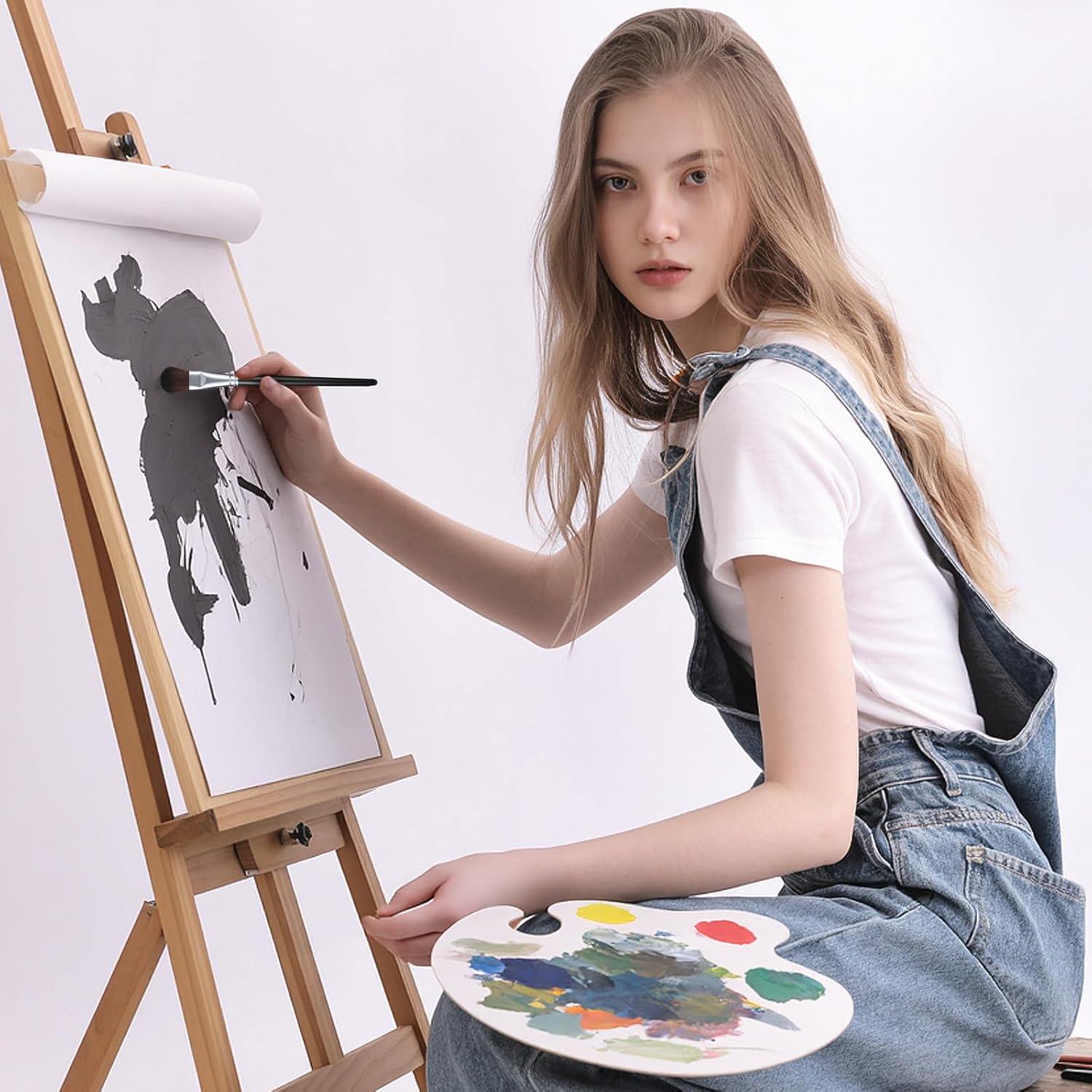 Giantree 10 Brochas de Mopa para Pintura Acrílica - Negro