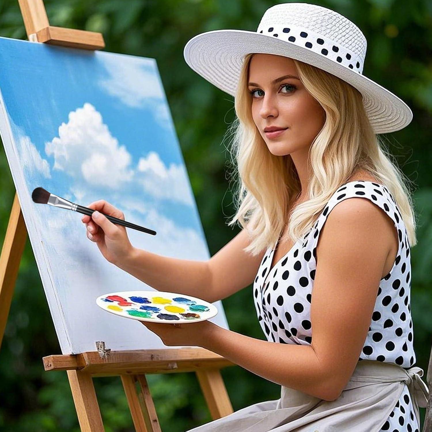 Giantree 10 Brochas de Mopa para Pintura Acrílica - Negro