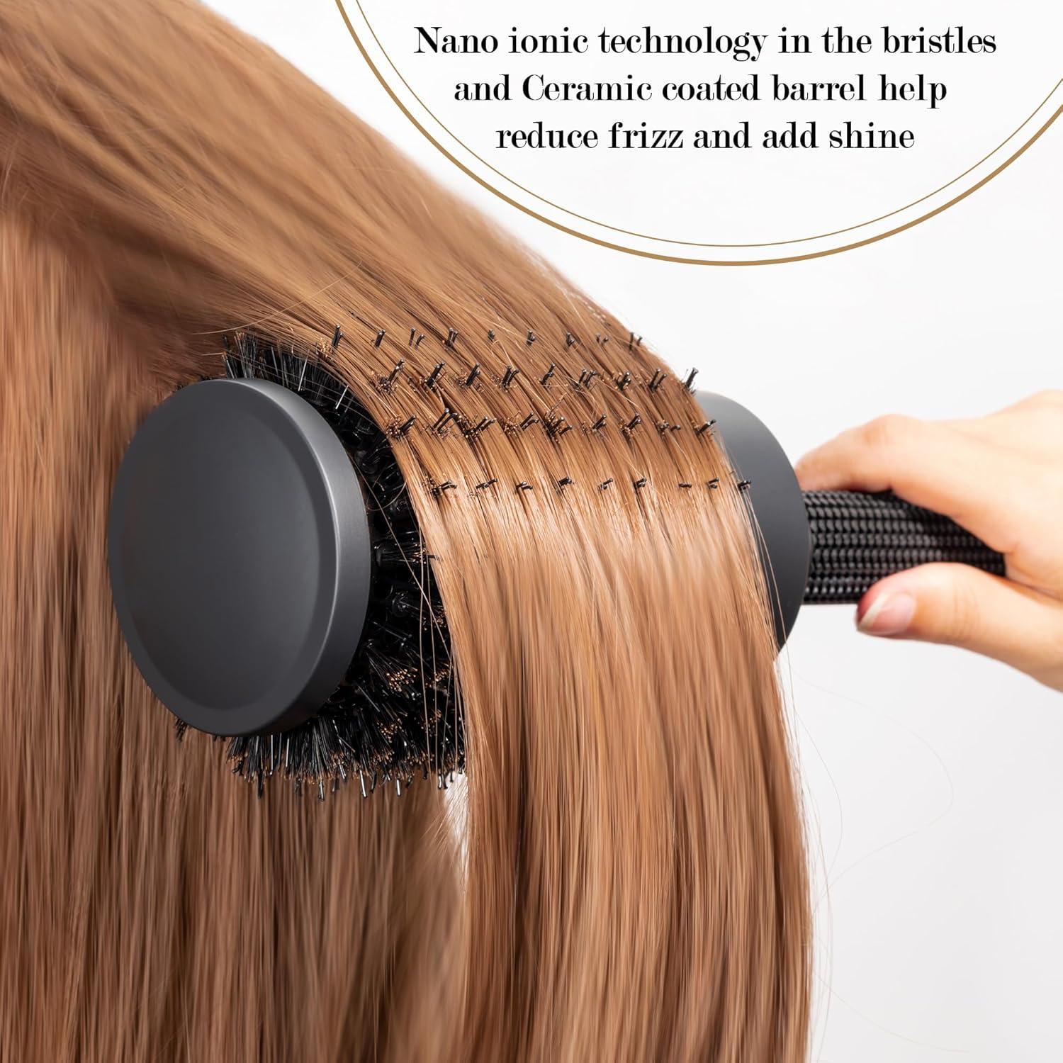 Cepillo Redondo Grande SIMPOR 65mm Cerámica Térmica Negro