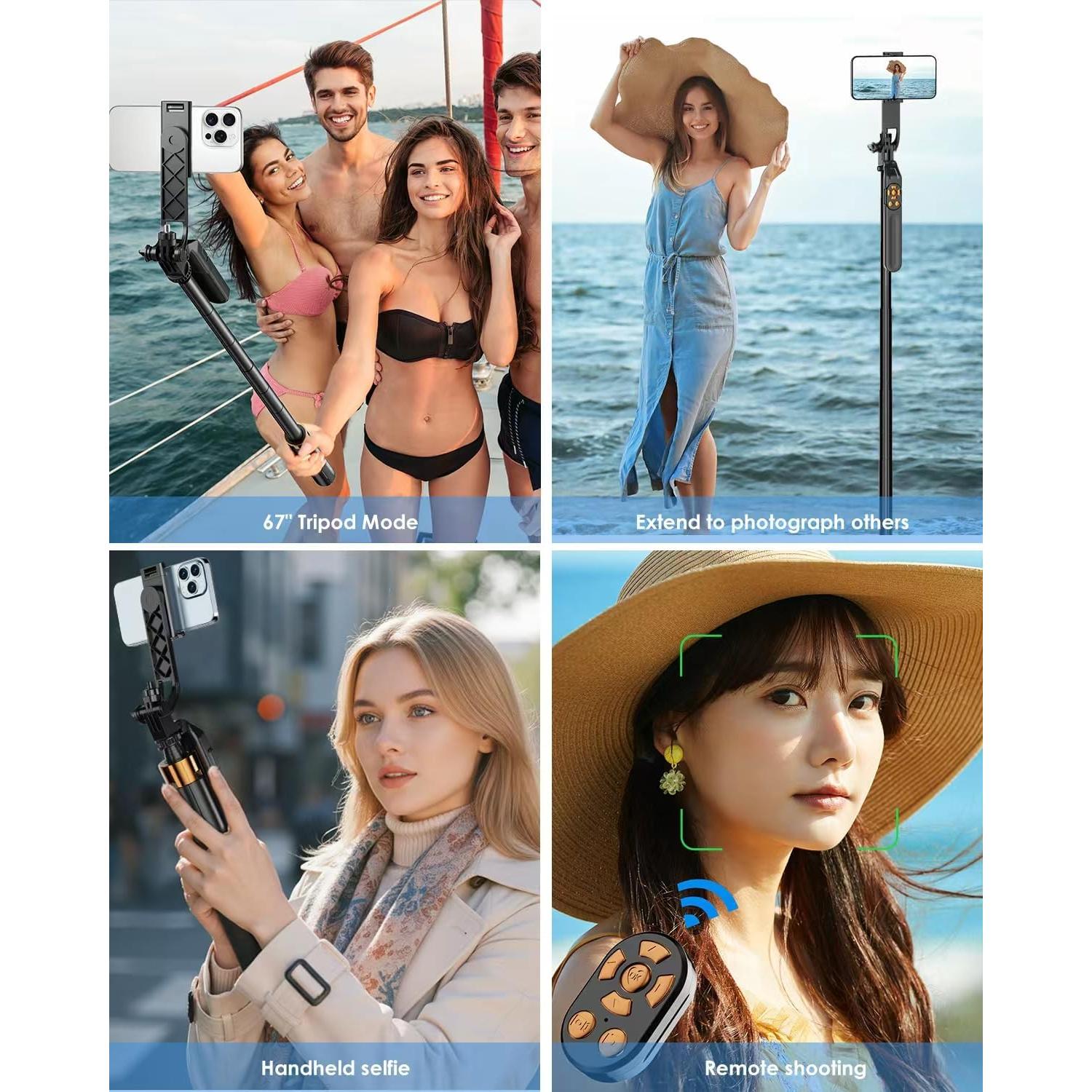 Trípode Extensible Gworld 170 cm con Control Remoto Inalámbrico