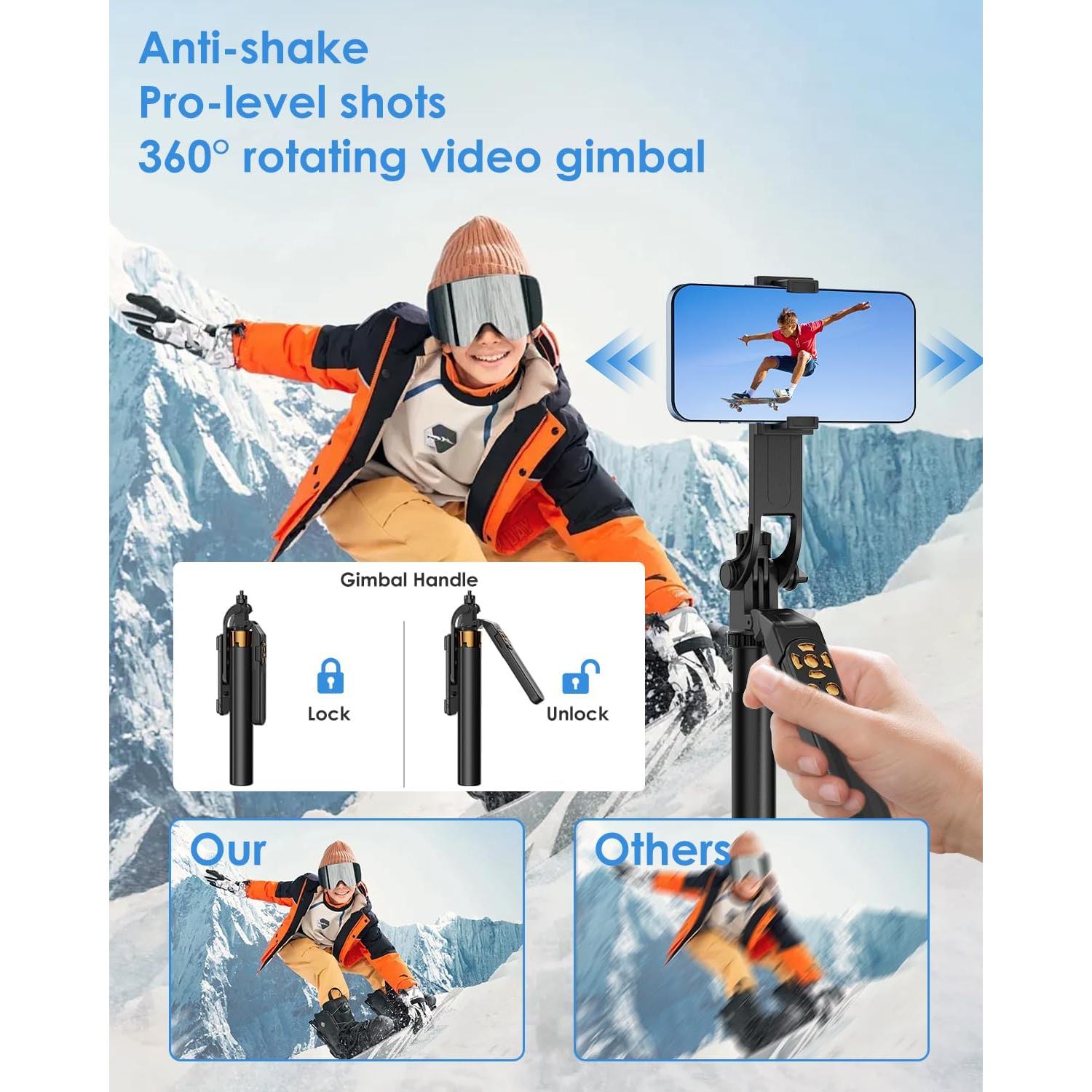 Trípode Extensible Gworld 170 cm con Control Remoto Inalámbrico