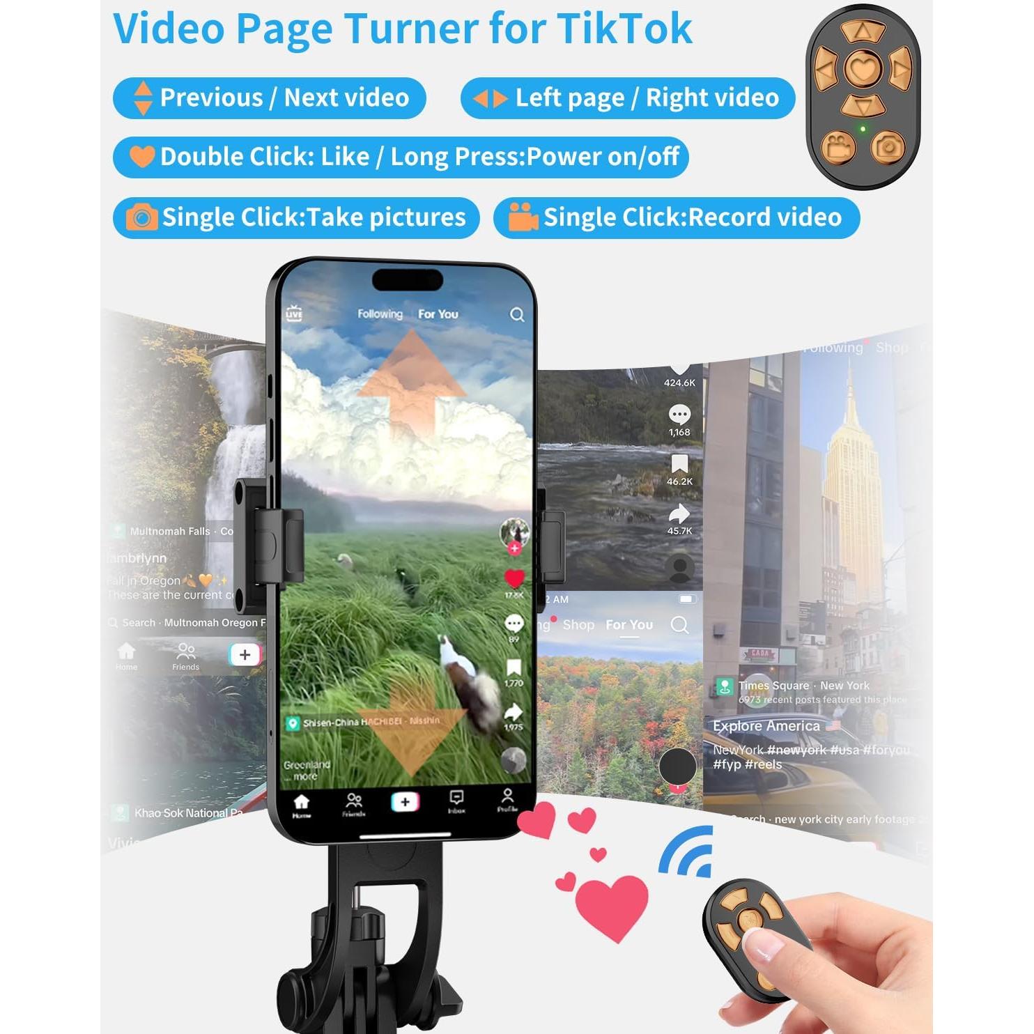 Trípode Extensible Gworld 170 cm con Control Remoto Inalámbrico