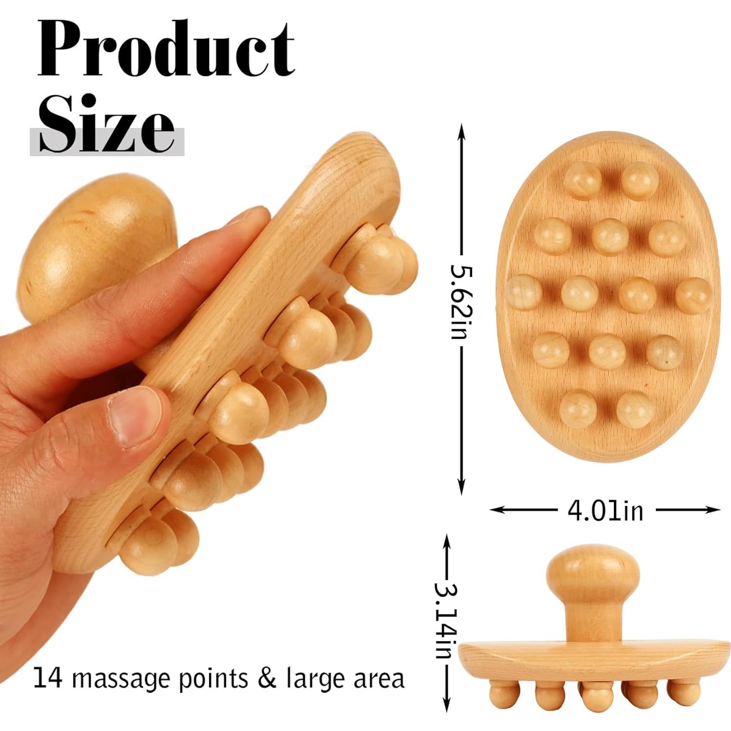 Kit de Masaje de Madera InfiniteRelax - Rodillo y Cepillo Anticelulitis