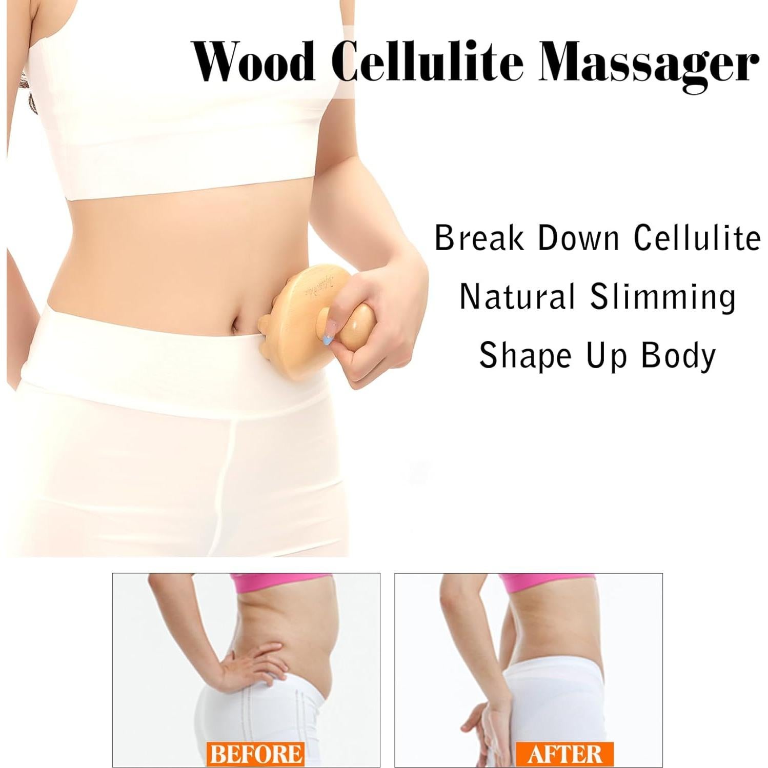 Kit de Masaje de Madera InfiniteRelax - Rodillo y Cepillo Anticelulitis