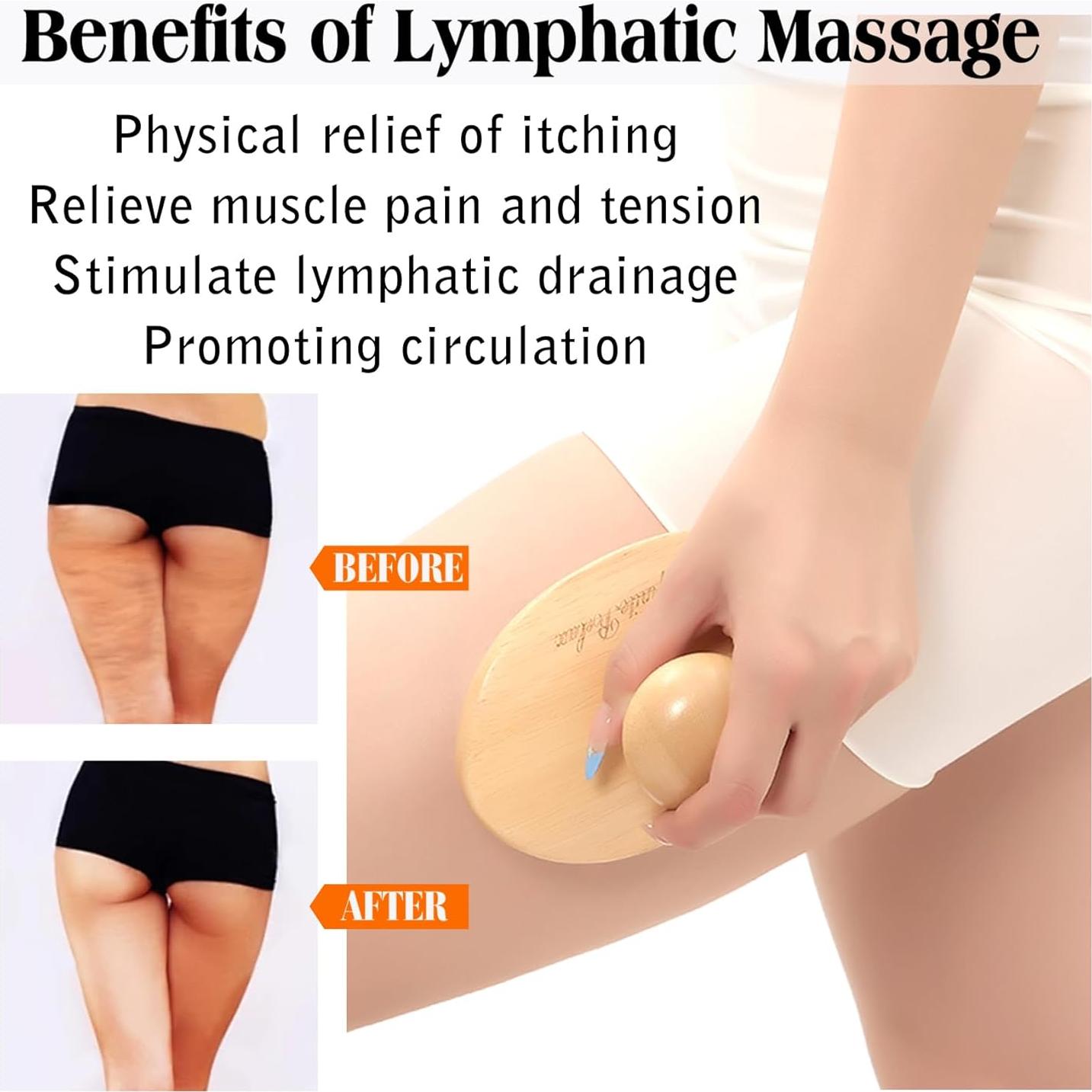 Kit de Masaje de Madera InfiniteRelax - Rodillo y Cepillo Anticelulitis