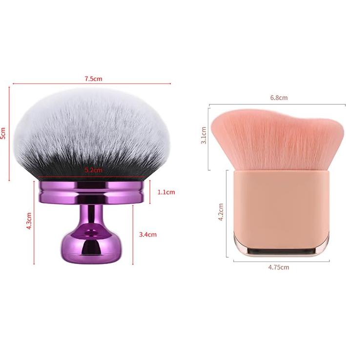 Set de Brochas de Maquillaje Kabuki ZIG1 - 2 Piezas Suaves