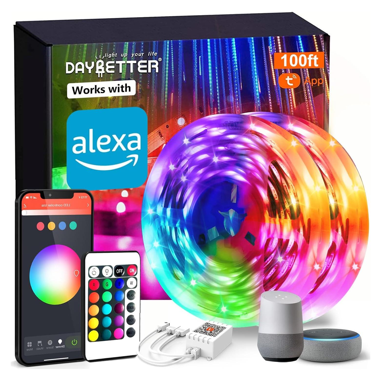 Luces LED WiFi DAYBETTER 30,48m Control por App y Voz