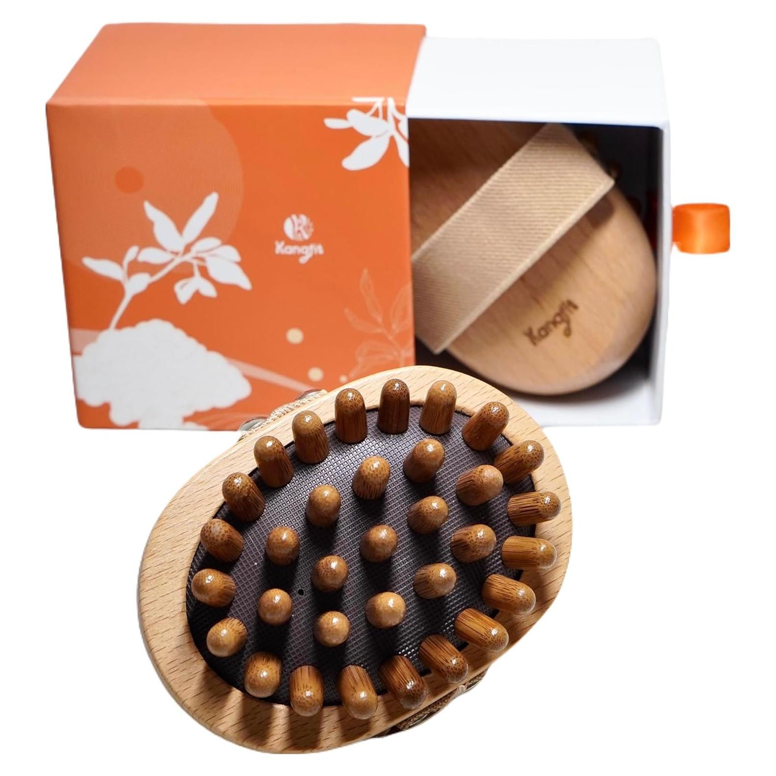 Masajeador de Madera Kangfit para Drenaje Linfático y Celulitis