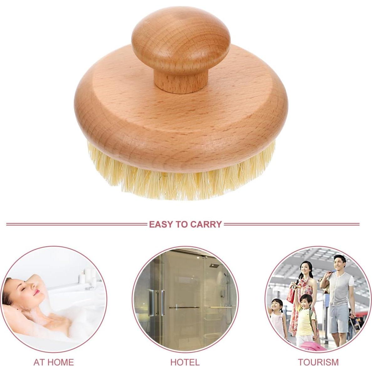 Cepillo de Baño de Madera Beatifufu - Exfoliante Corporal 9.5cm