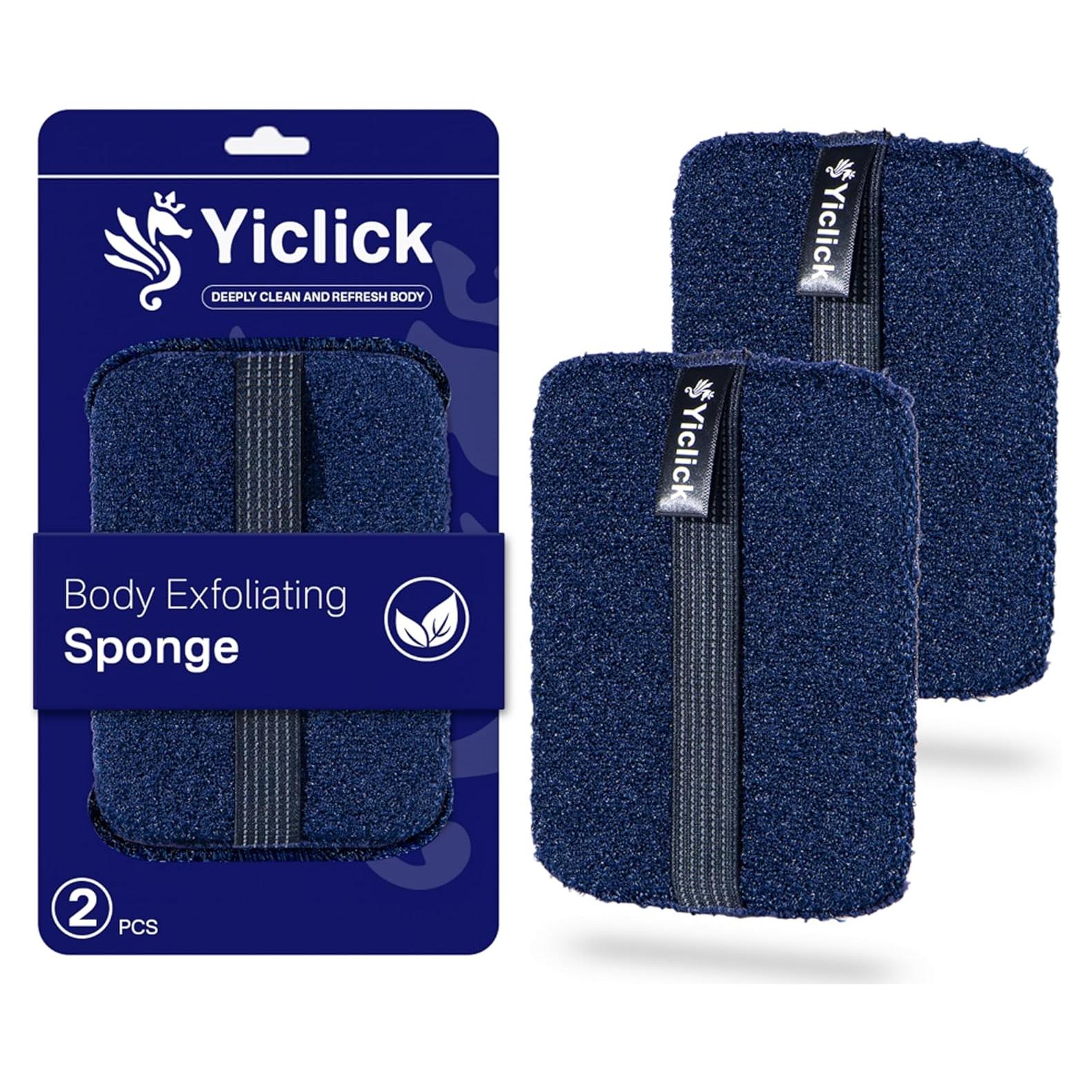 Esponja Exfoliante Corporal Yiclick Azul 2 Piezas 15x11.4cm