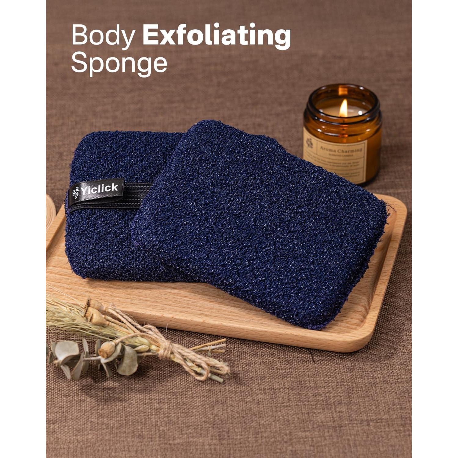 Esponja Exfoliante Corporal Yiclick Azul 2 Piezas 15x11.4cm