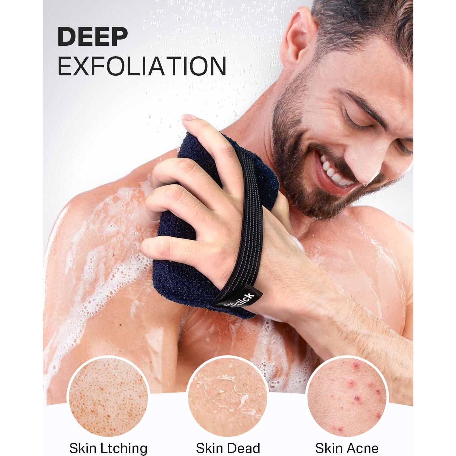 Esponja Exfoliante Corporal Yiclick Azul 2 Piezas 15x11.4cm