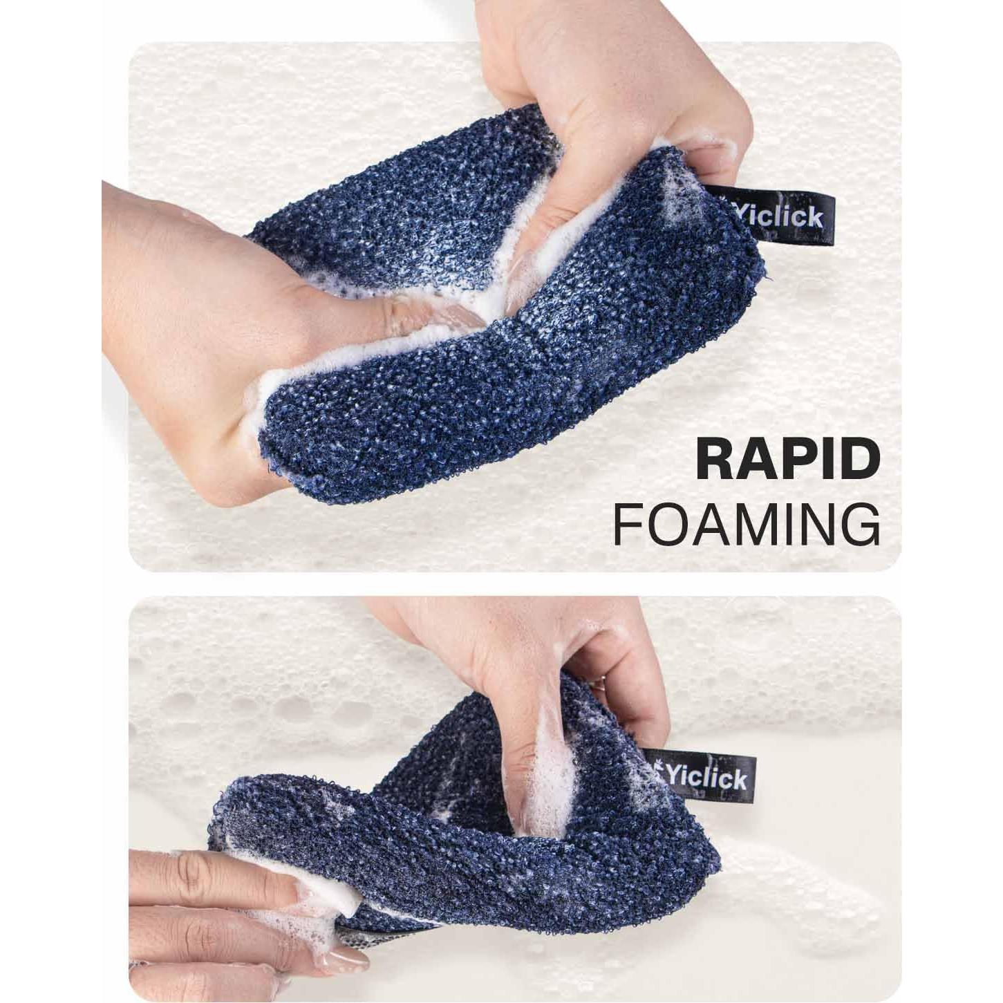 Esponja Exfoliante Corporal Yiclick Azul 2 Piezas 15x11.4cm
