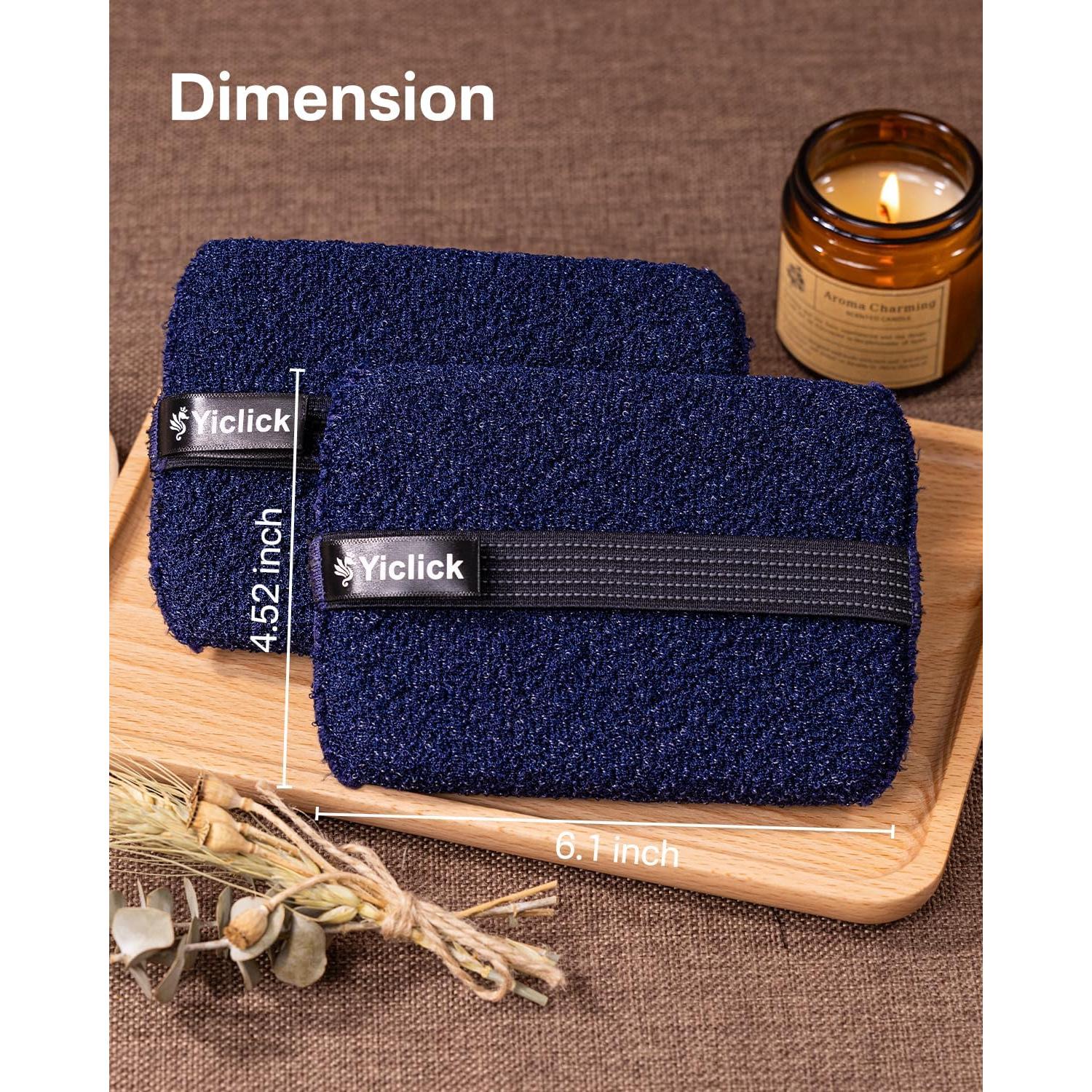 Esponja Exfoliante Corporal Yiclick Azul 2 Piezas 15x11.4cm