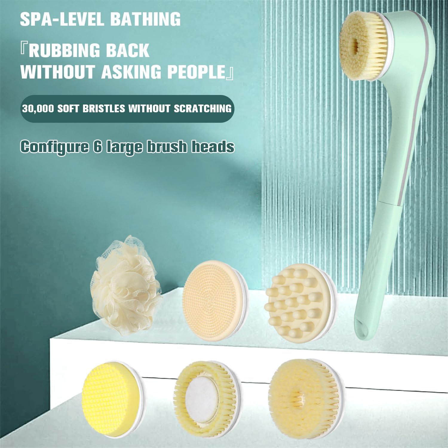 Cepillo Corporal Eléctrico Keding con 6 Cabezas y Mango Largo