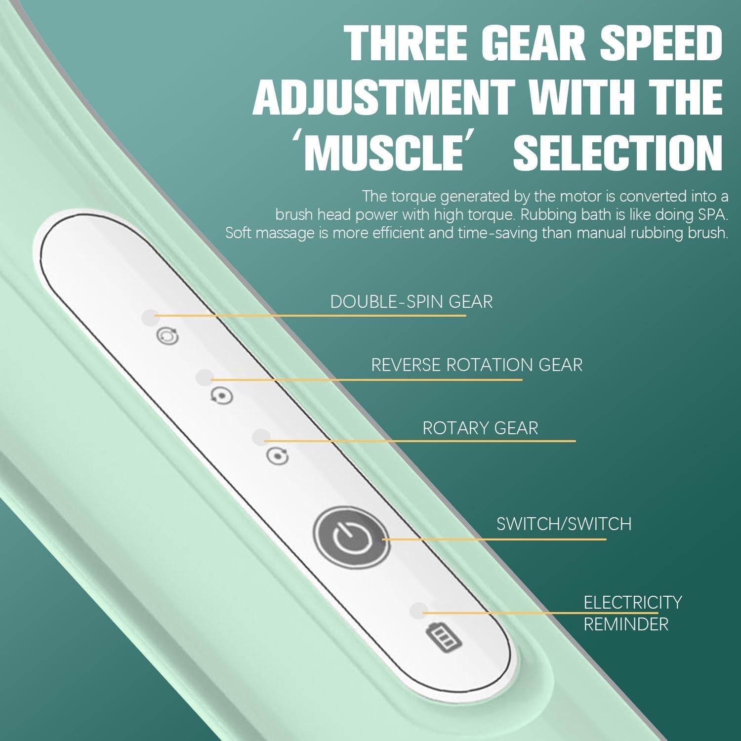 Cepillo Corporal Eléctrico Keding con 6 Cabezas y Mango Largo