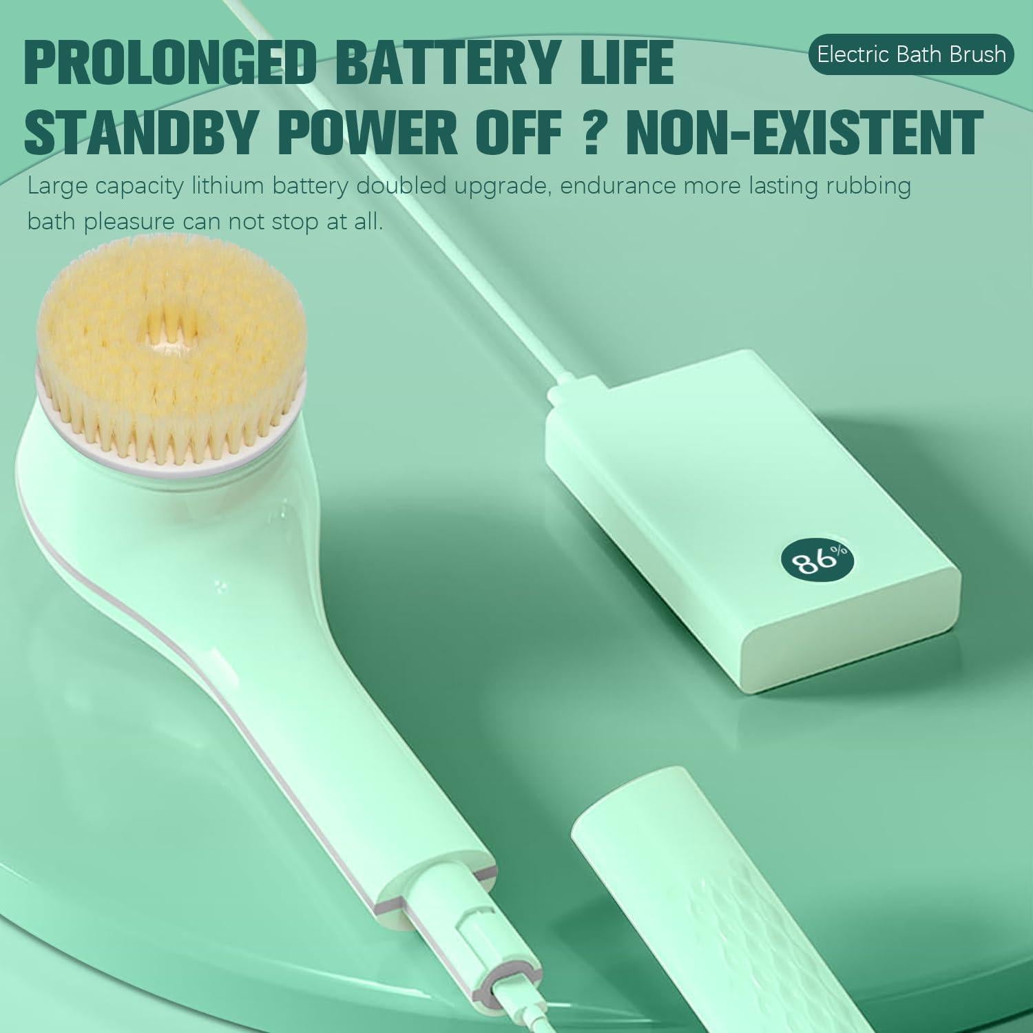 Cepillo Corporal Eléctrico Keding con 6 Cabezas y Mango Largo