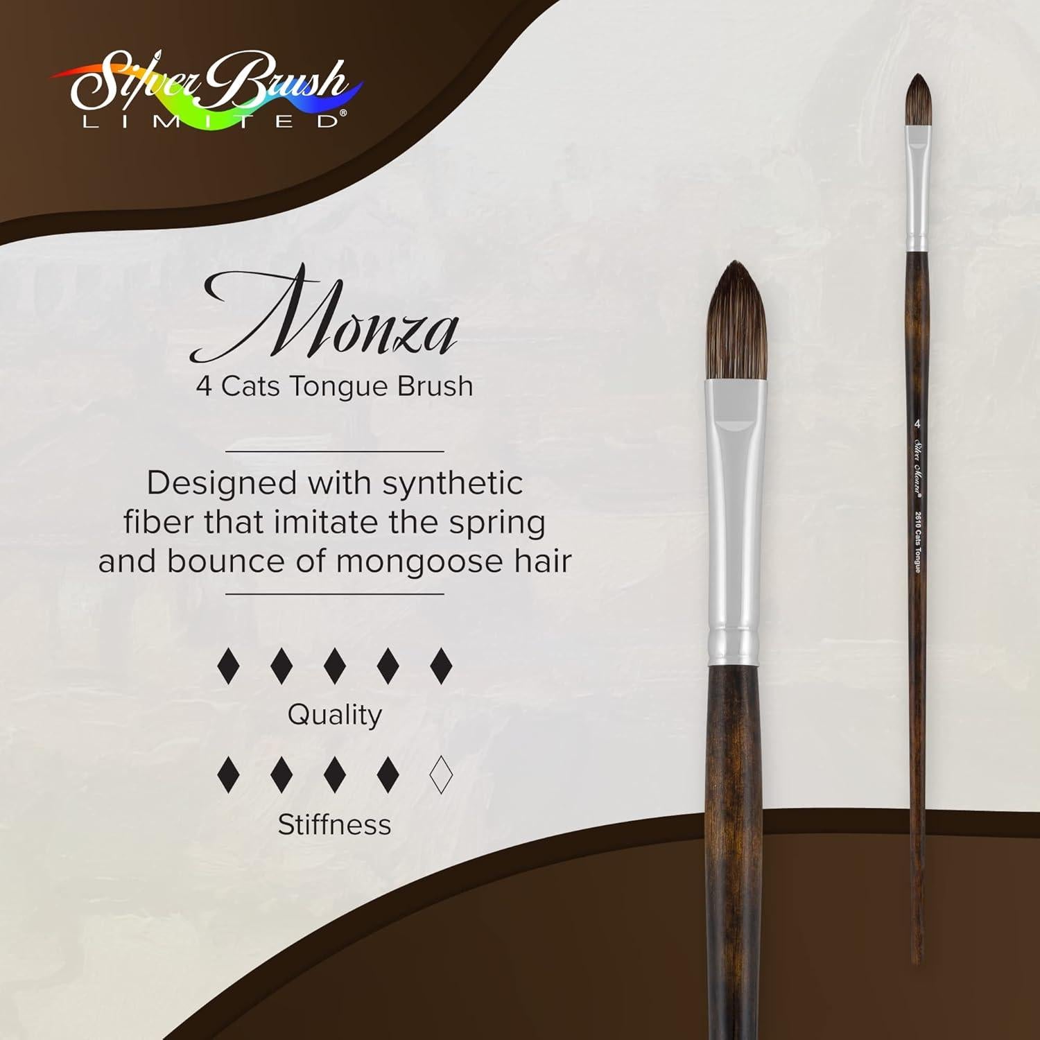 Pincel Cats Tongue Silver Brush Limited 2610-4 Sintético 30.48cm