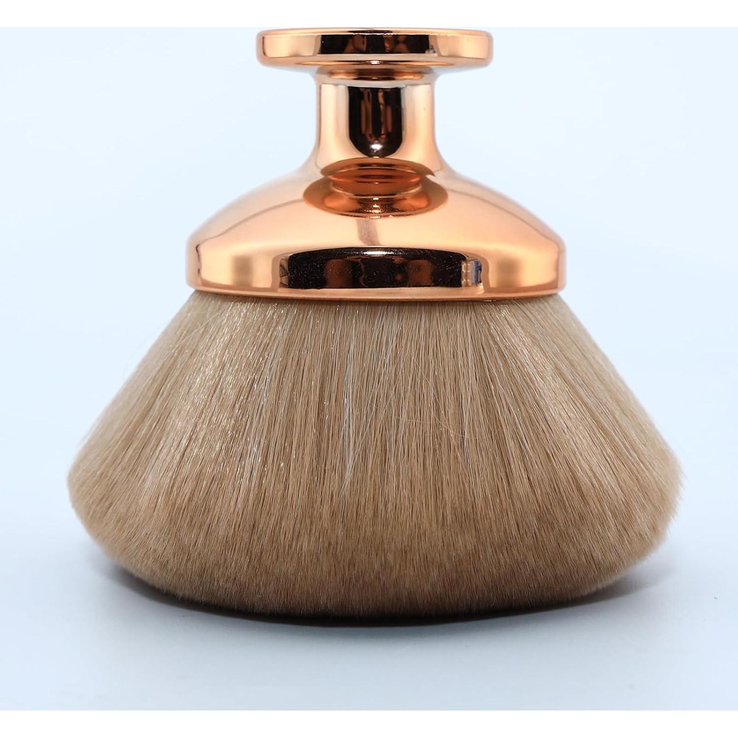 Brocha Autobronceadora Kabuki XXL DRIPOO - Oro, 9 cm