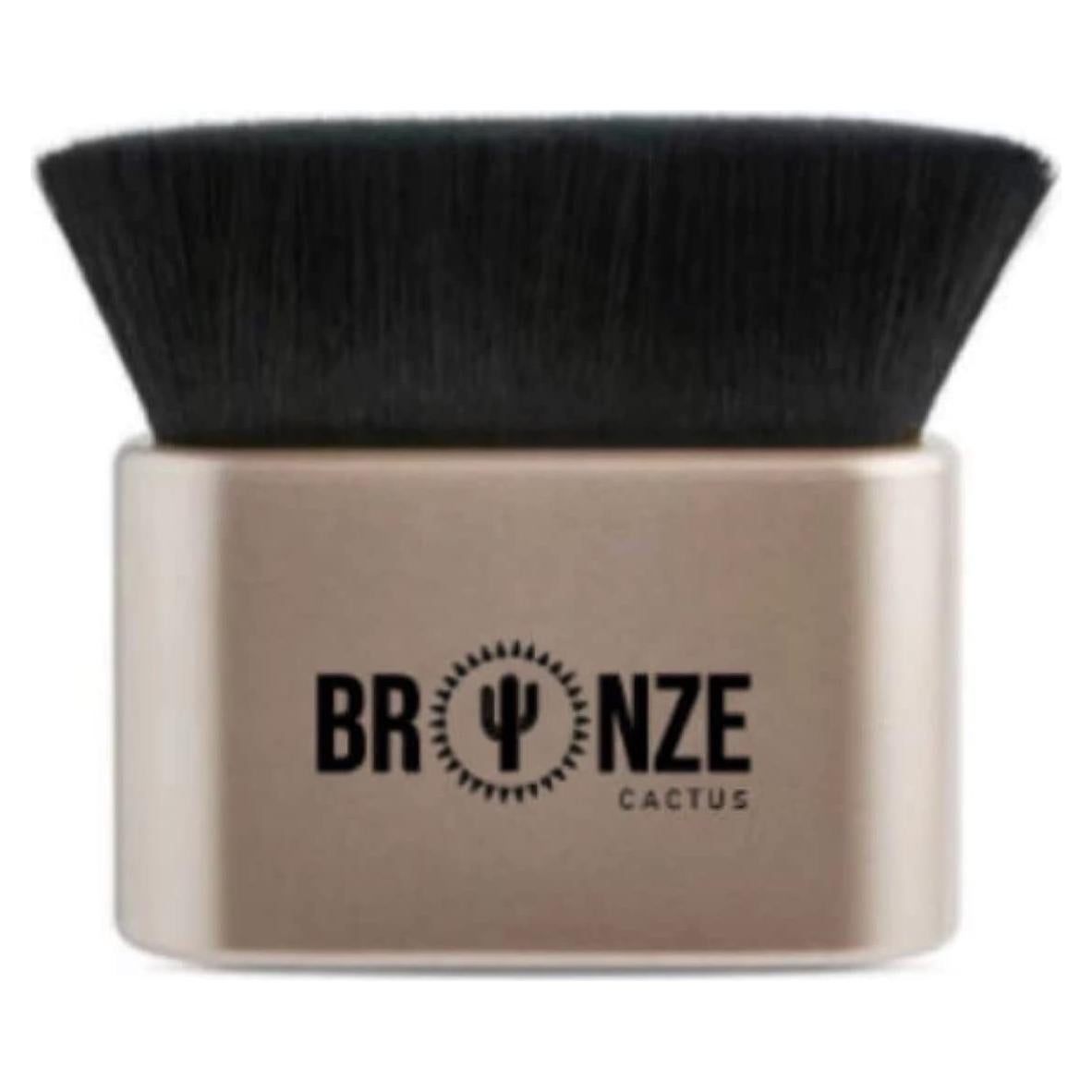 Brocha Kabuki Bronze Cactus - Punta Plana, Cerdas Sintéticas Suaves