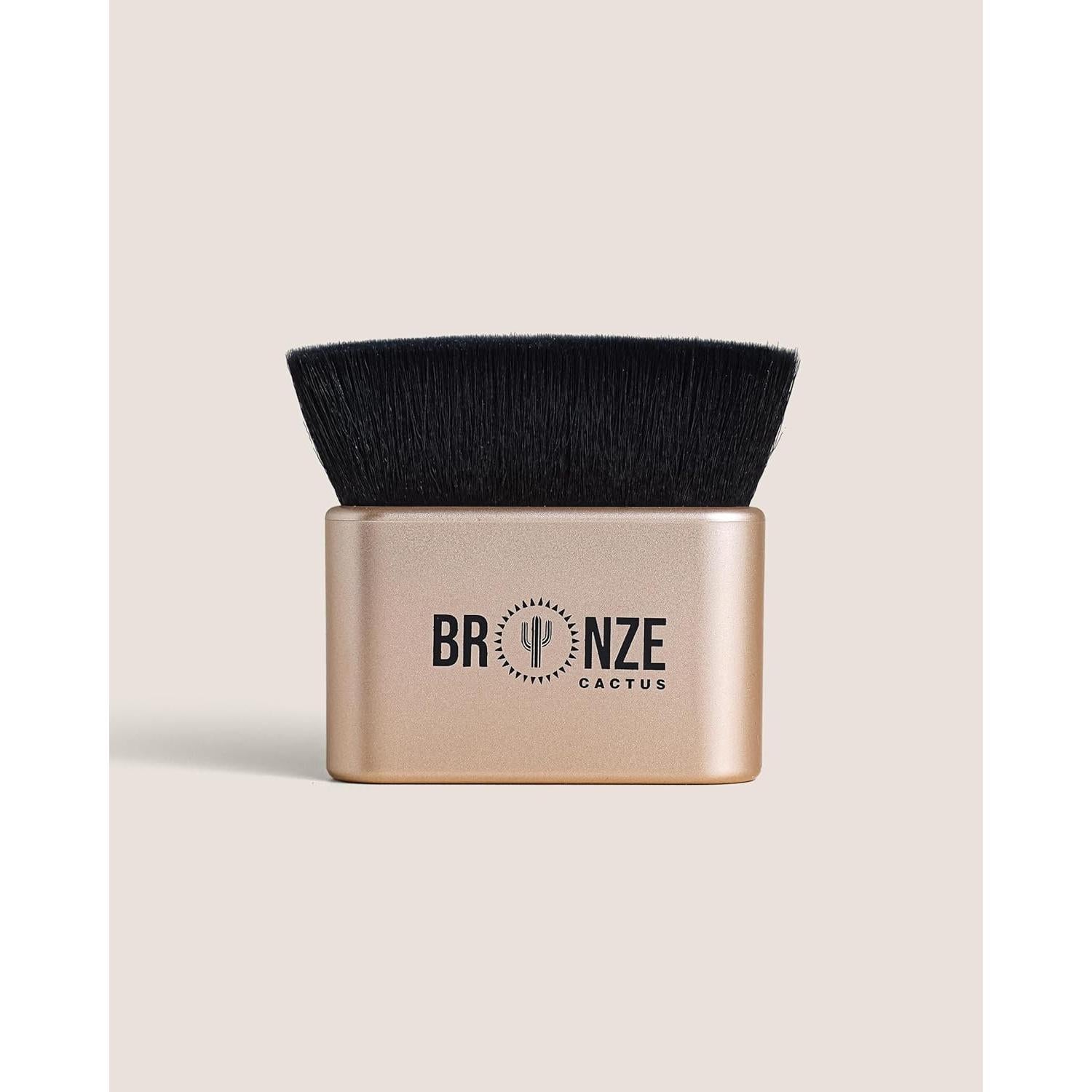 Brocha Kabuki Bronze Cactus - Punta Plana, Cerdas Sintéticas Suaves