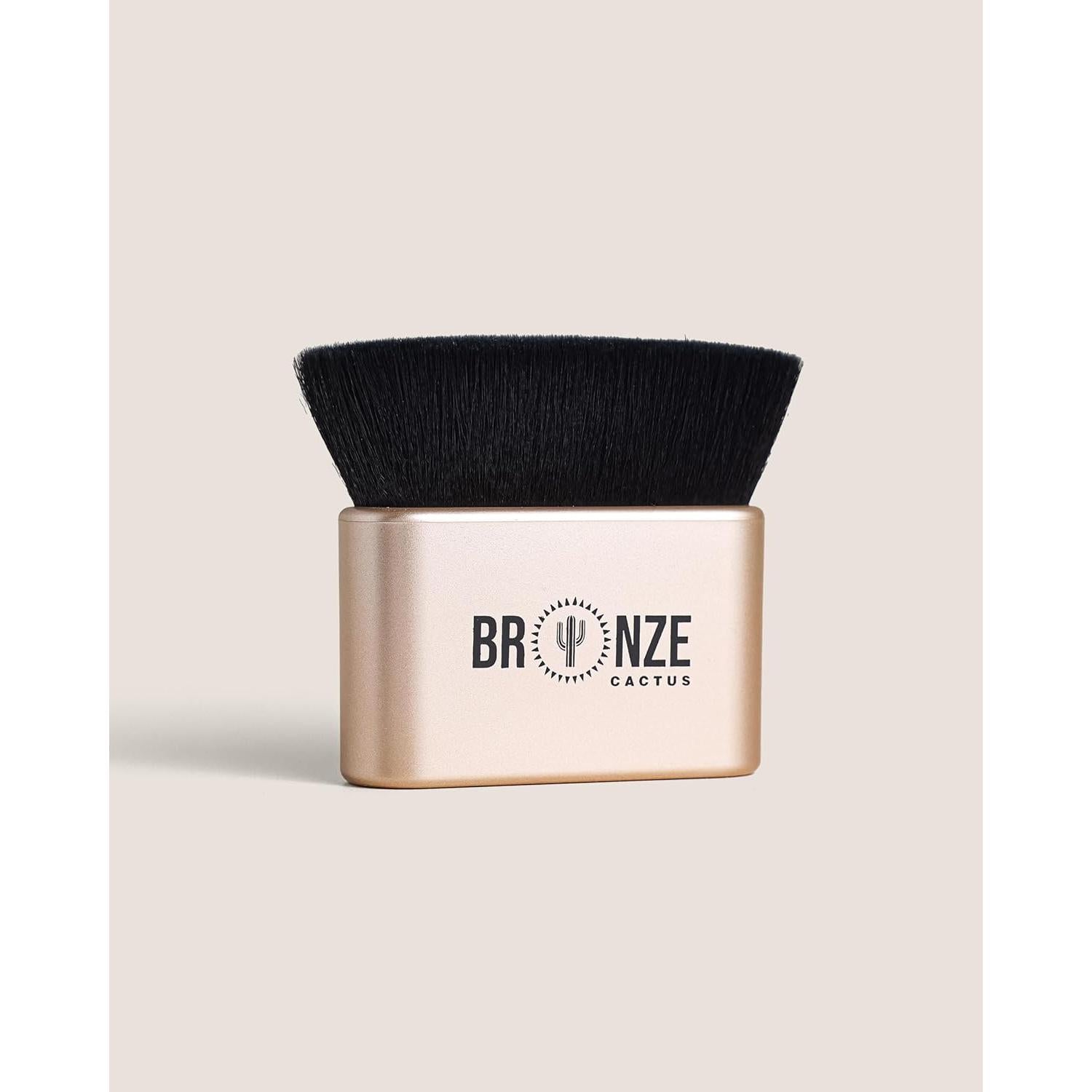 Brocha Kabuki Bronze Cactus - Punta Plana, Cerdas Sintéticas Suaves