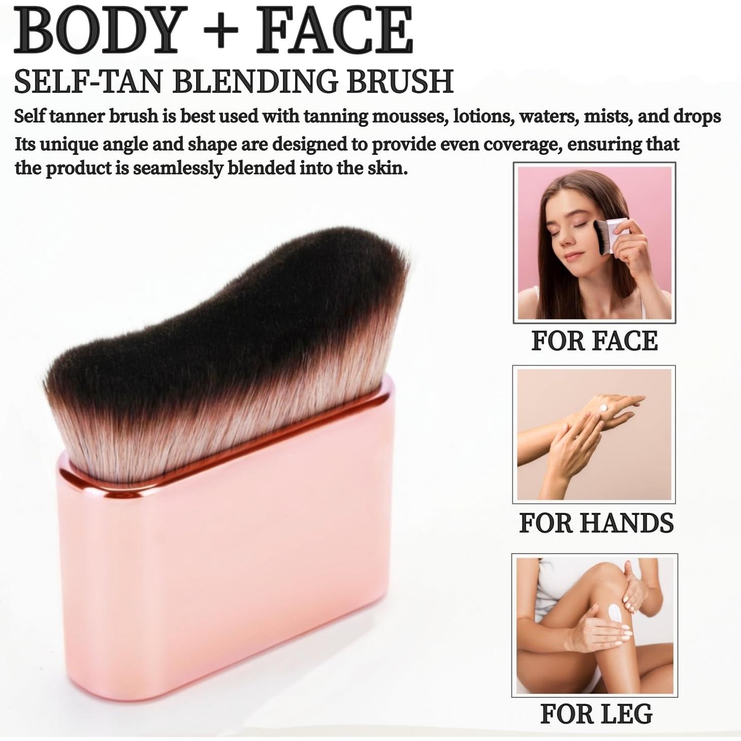 Brocha Kabuki Profesional Diryi para Bronceador Automático Rosa Oro