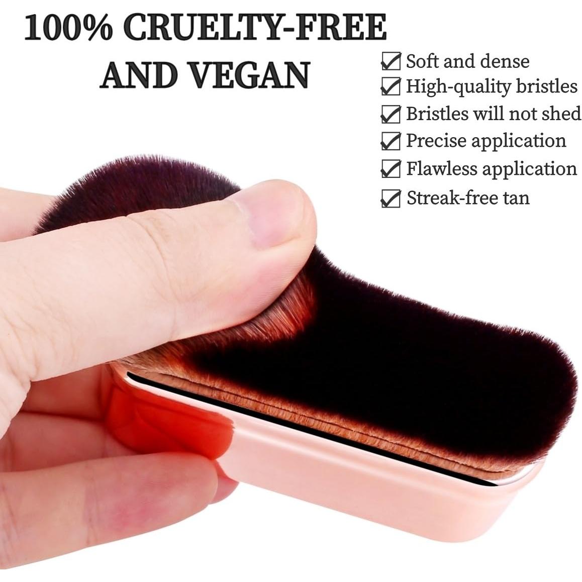 Brocha Kabuki Profesional Diryi para Bronceador Automático Rosa Oro