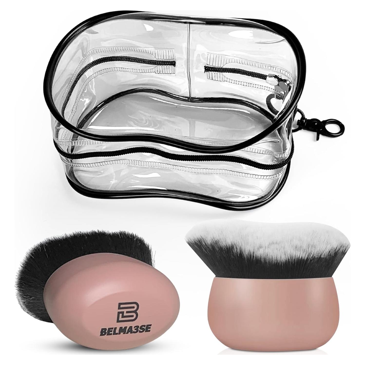 Set de 2 Brochas de Maquillaje Corporal Belma3se con Bolsa