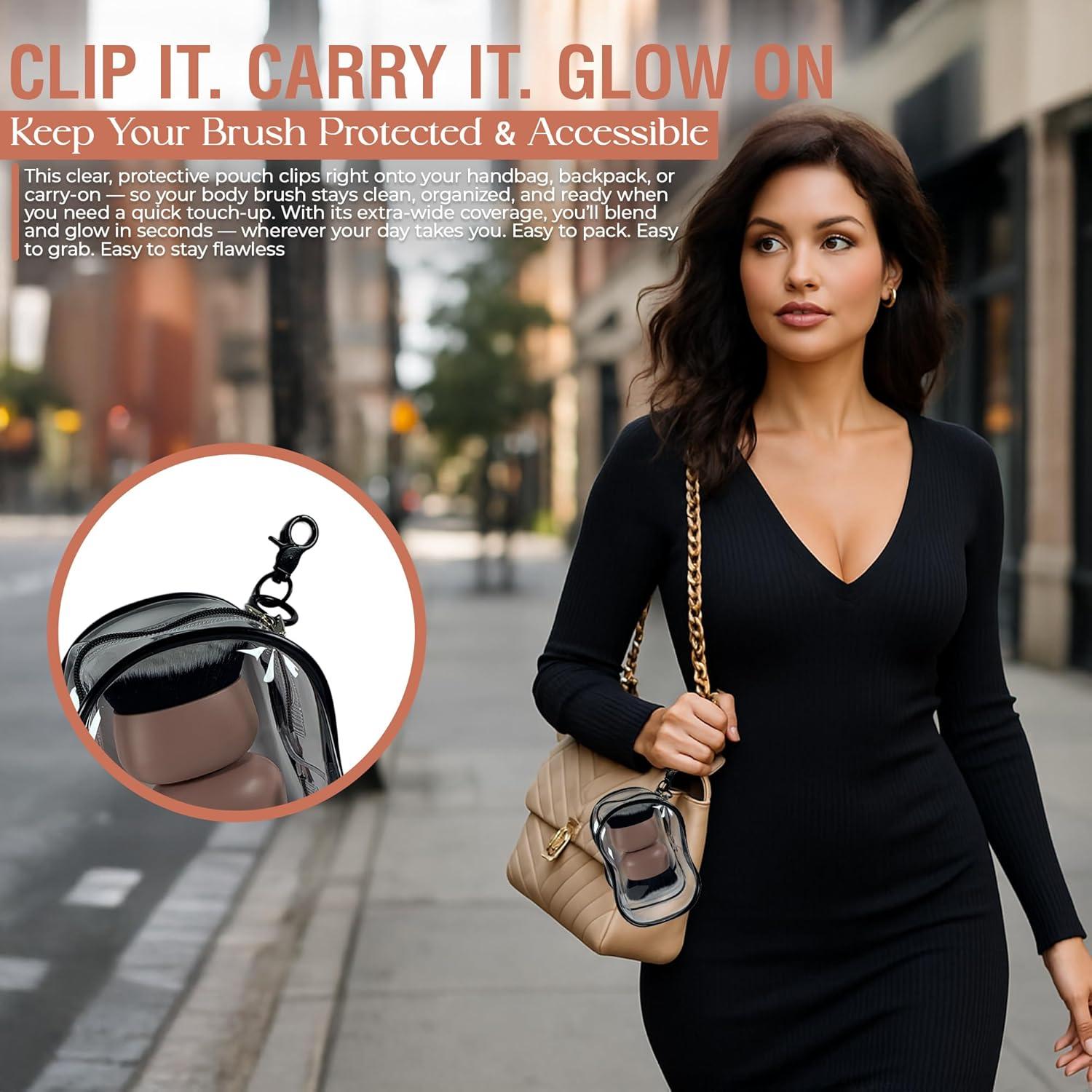 Set de 2 Brochas de Maquillaje Corporal Belma3se con Bolsa