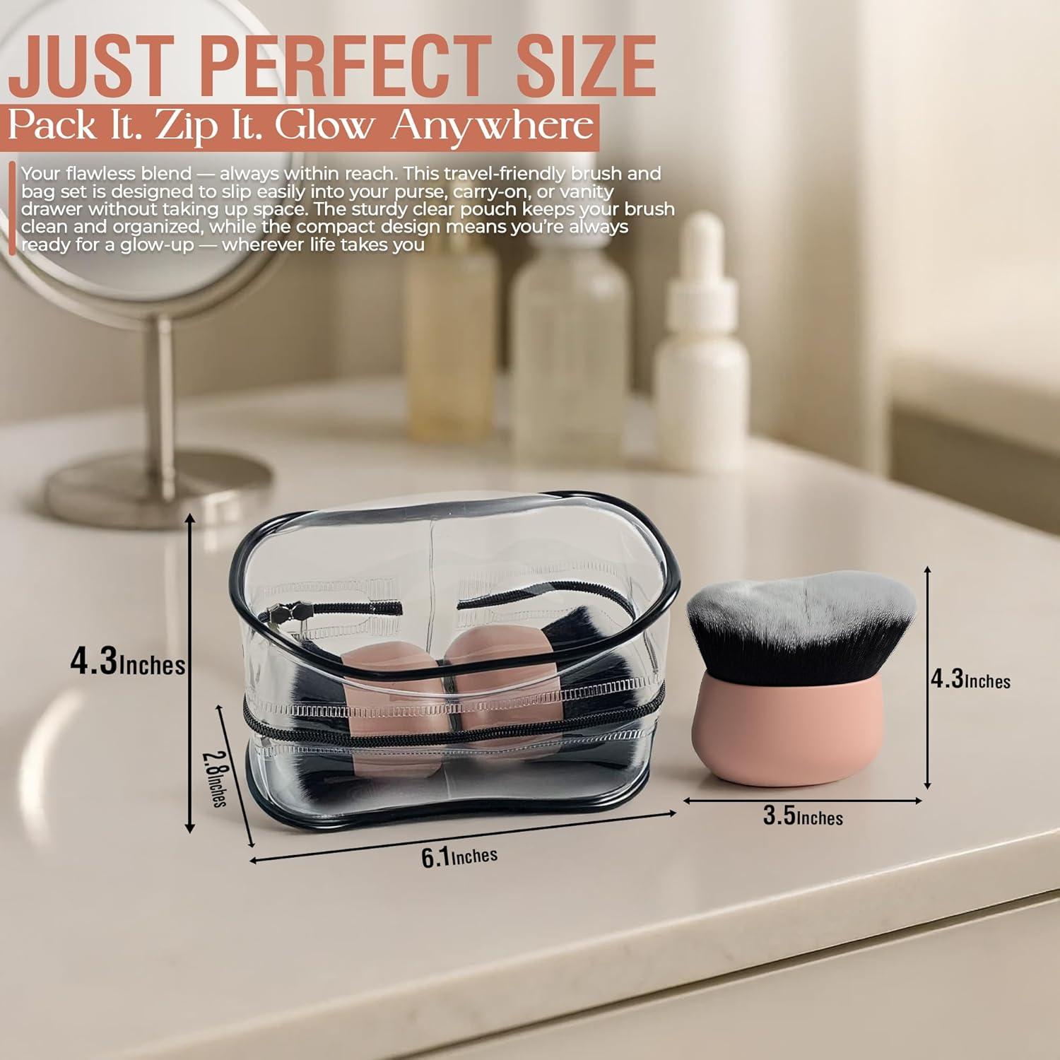 Set de 2 Brochas de Maquillaje Corporal Belma3se con Bolsa