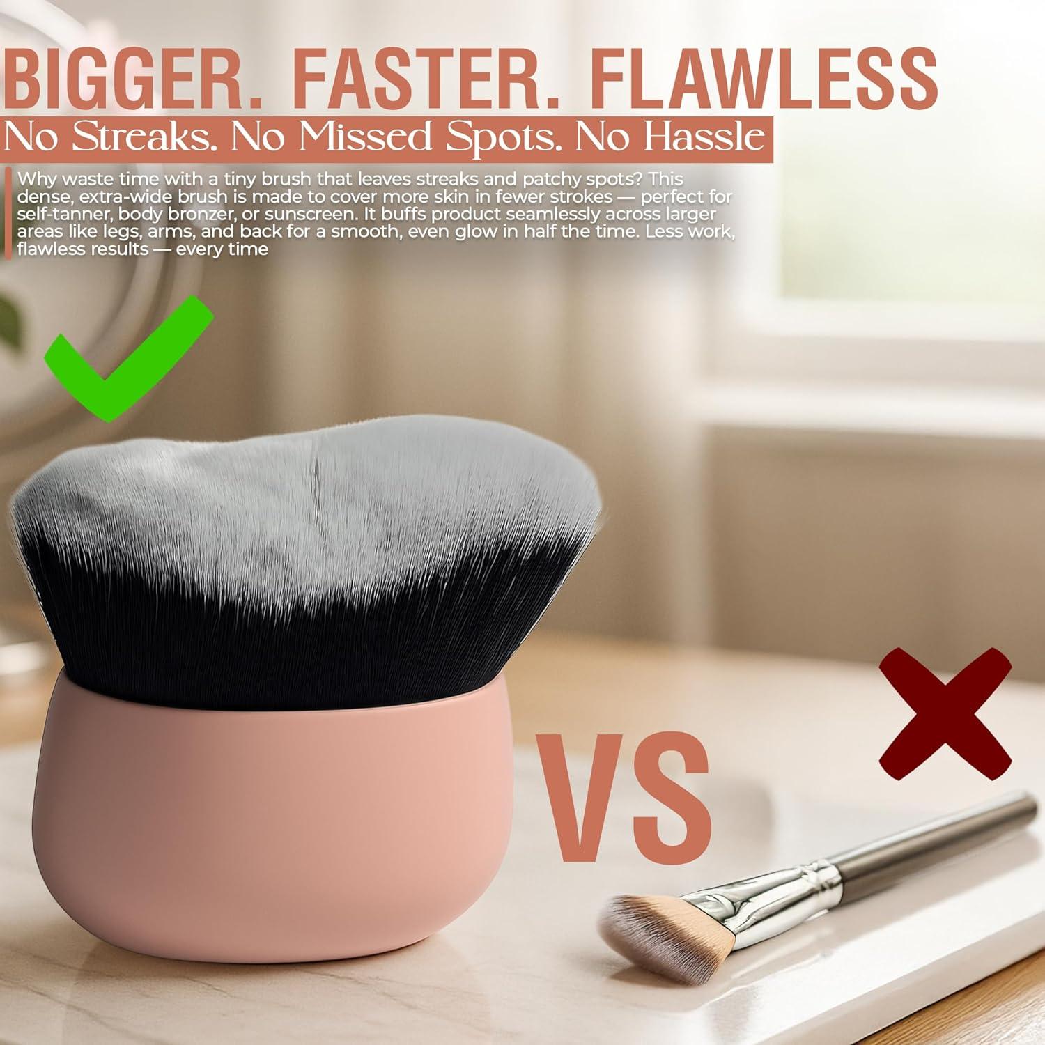 Set de 2 Brochas de Maquillaje Corporal Belma3se con Bolsa