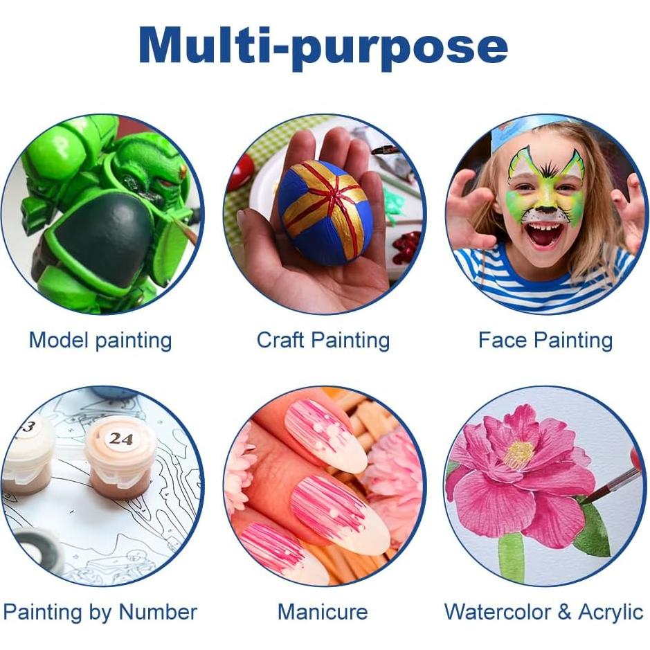 Juego de Pinceles Detallados 10pcs LOYAOAK Sintéticos 18-19.8cm