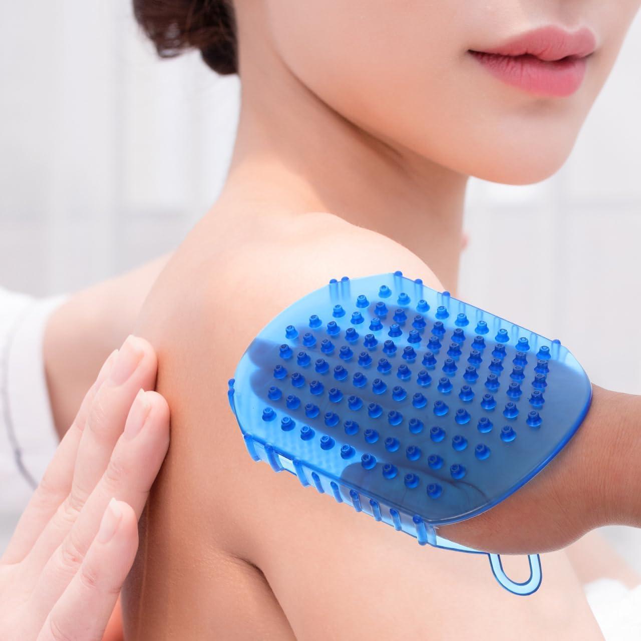 Guantes de Masaje de Silicona Healifty 2 Pcs Exfoliantes PVC