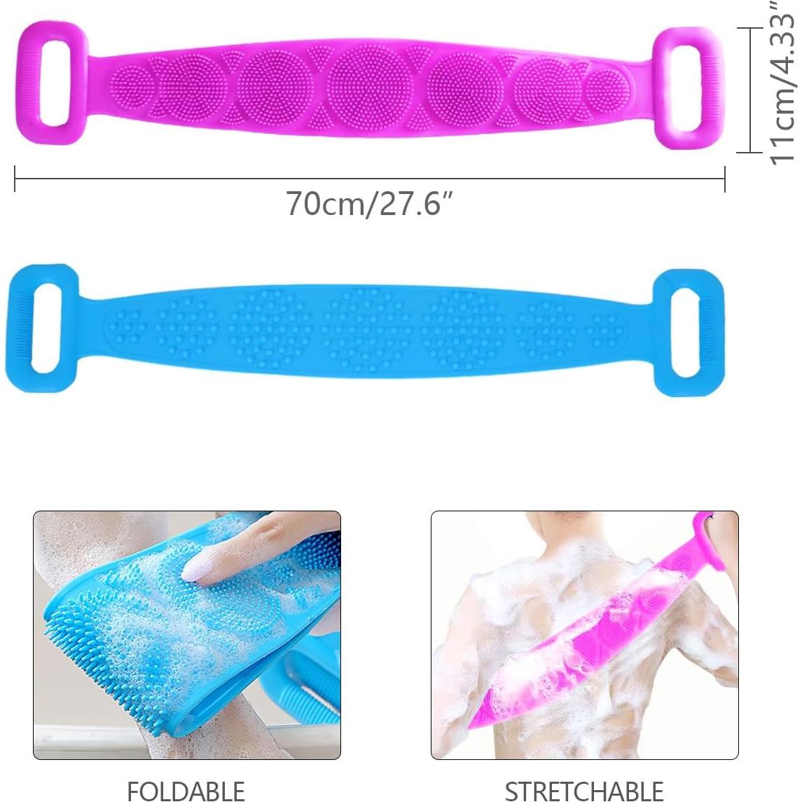 Esfregador de Espalda de Silicona ICSTM 69.85 cm Doble Cara