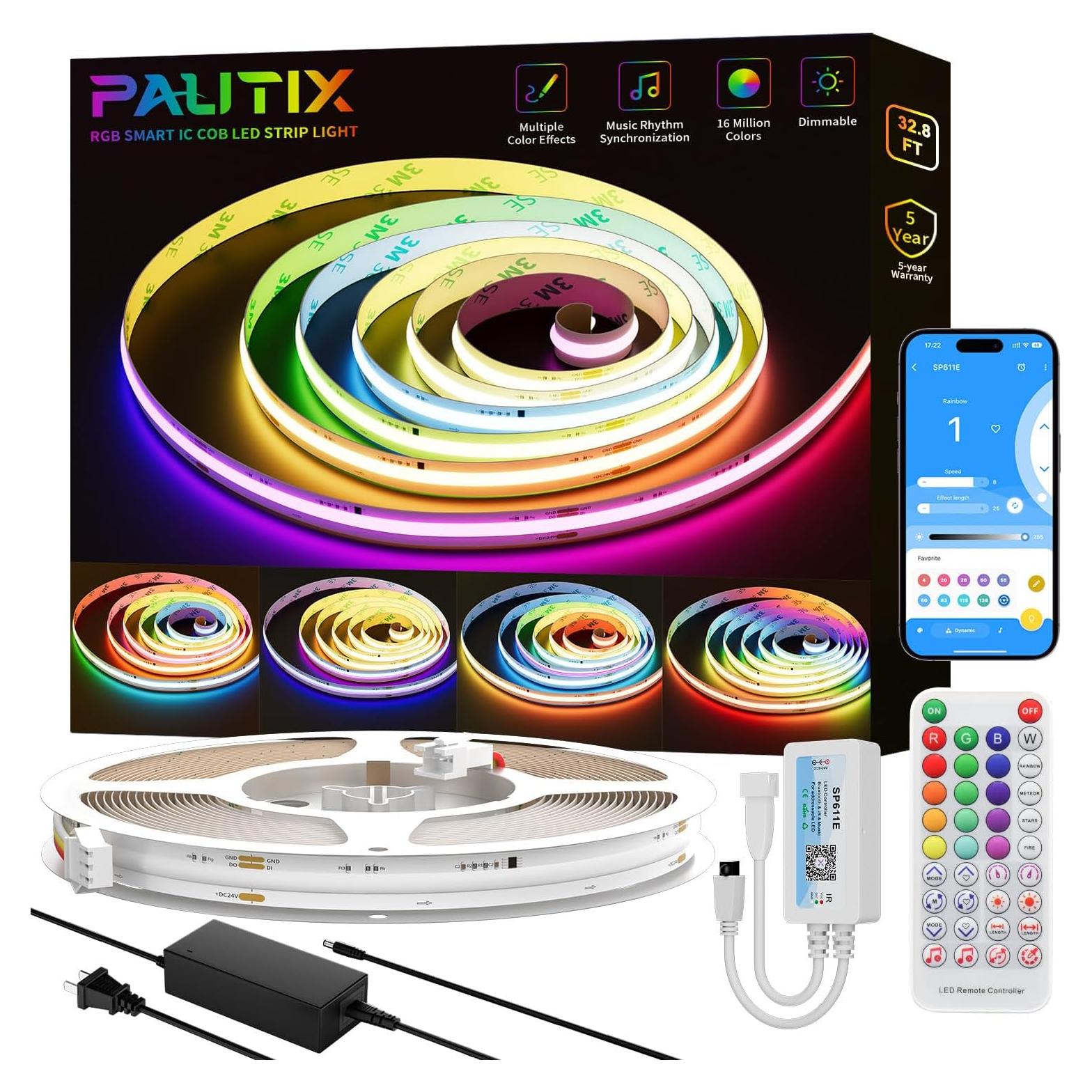 Tira LED PAUTIX RGB Smart IC COB 10m Direccionable Multicolor
