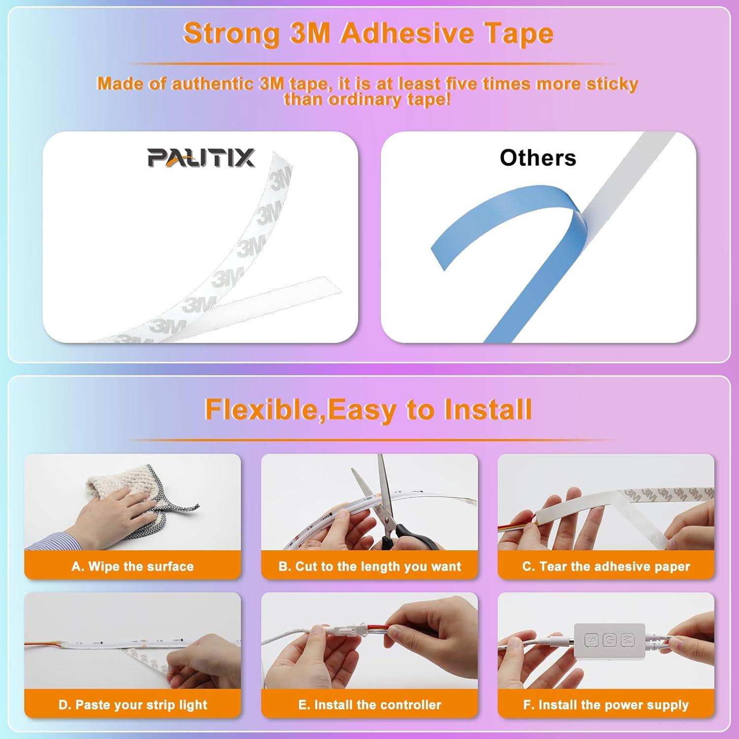 Tira LED PAUTIX RGB Smart IC COB 10m Direccionable Multicolor