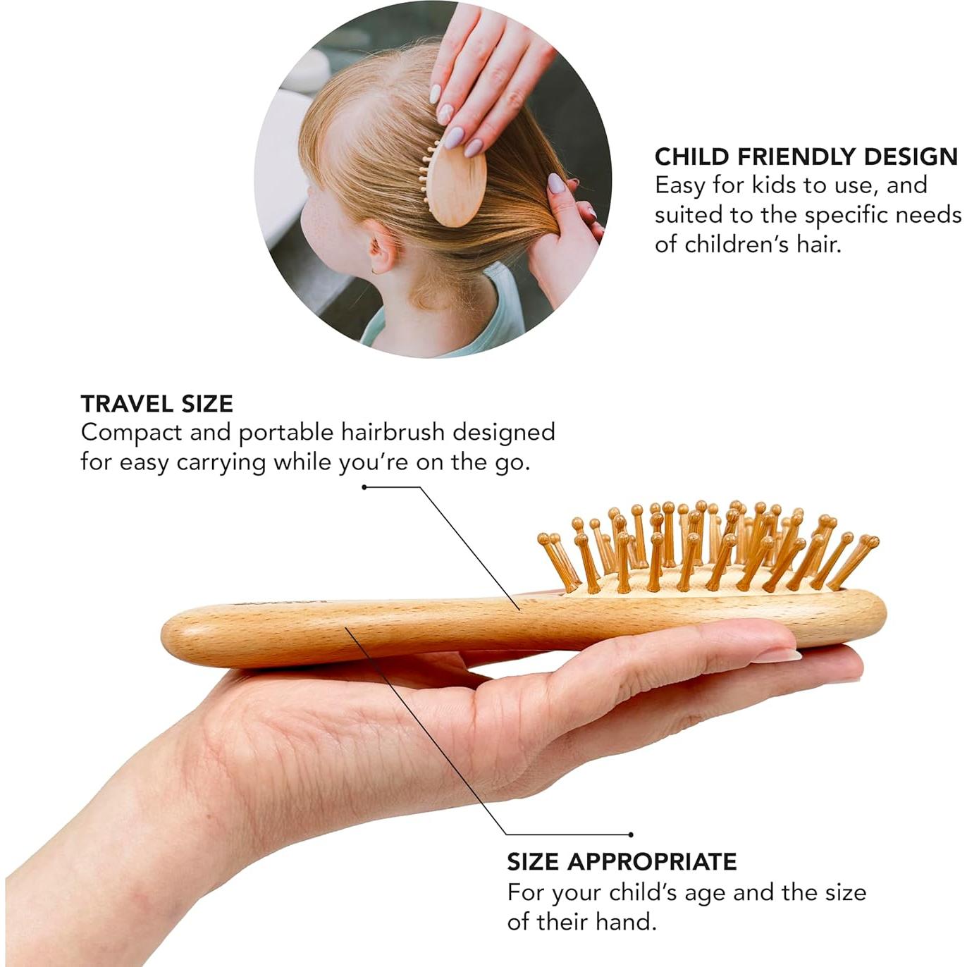 Cepillo de Pelo de Bambú TADA Belleza Natural Mini 19cm