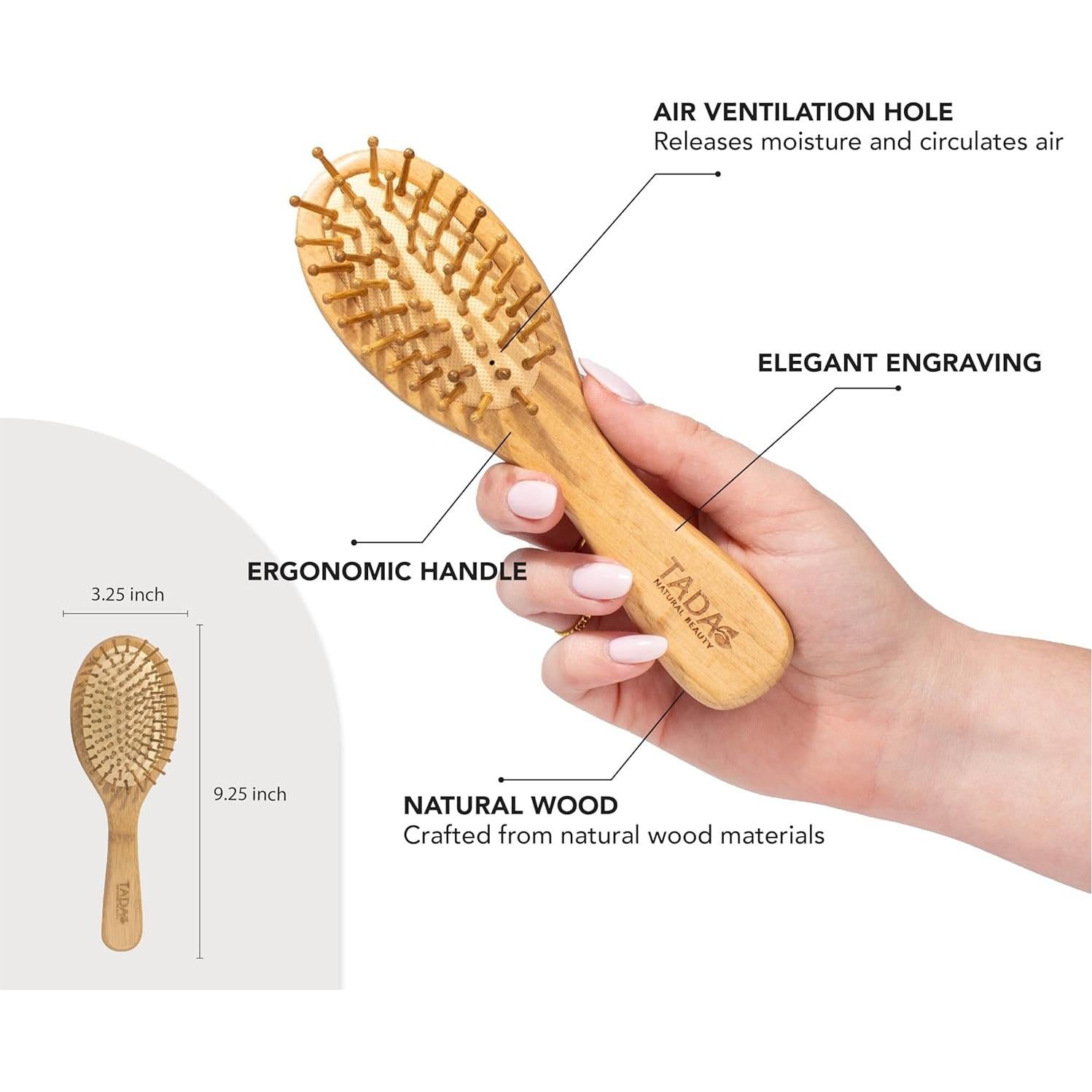 Cepillo de Pelo de Bambú TADA Belleza Natural Mini 19cm