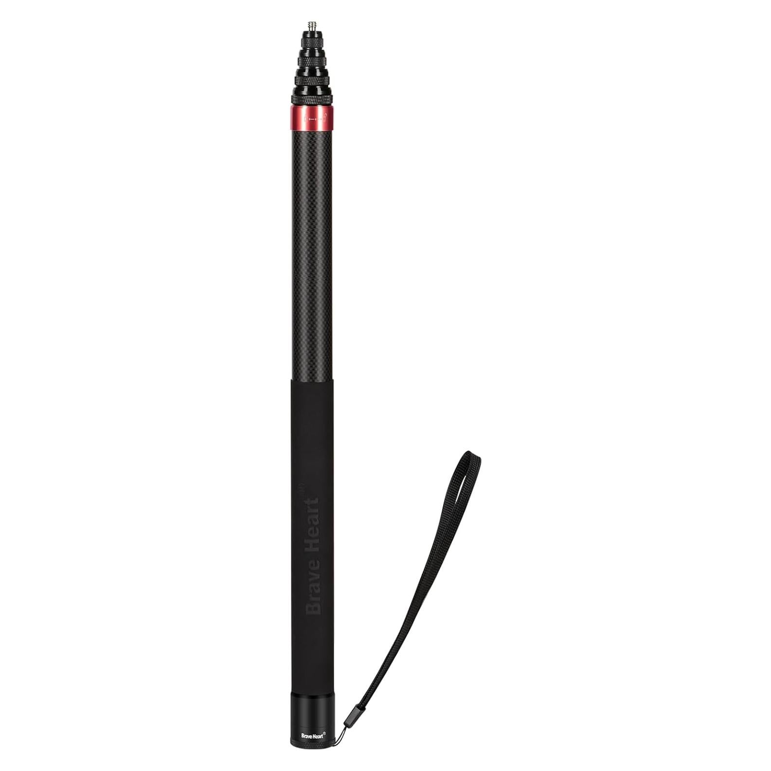 Palo de Selfie Invisible 3m Fibra de Carbono Gleegrow Rojo