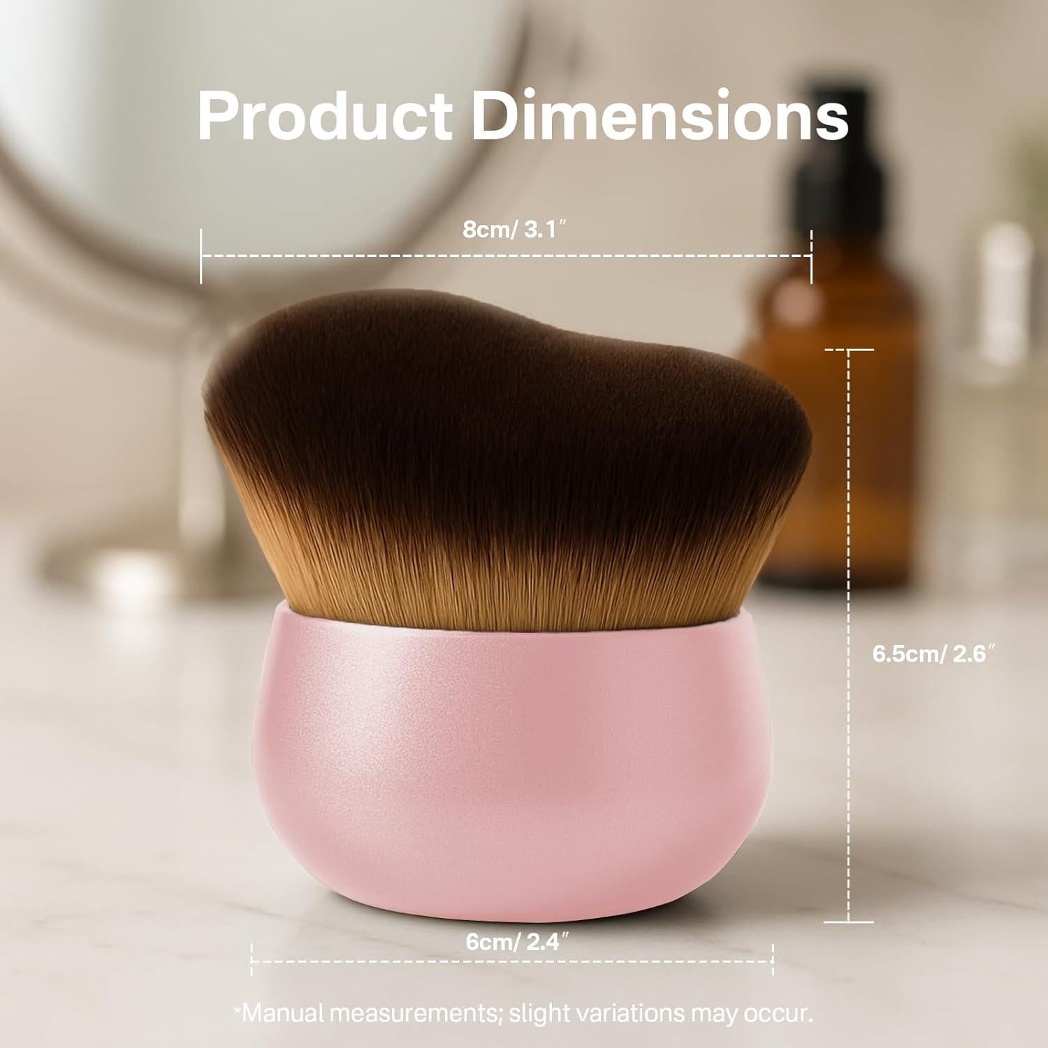 Brocha Kabuki Autobronceador OriginButy Rosa Cerdas Suaves