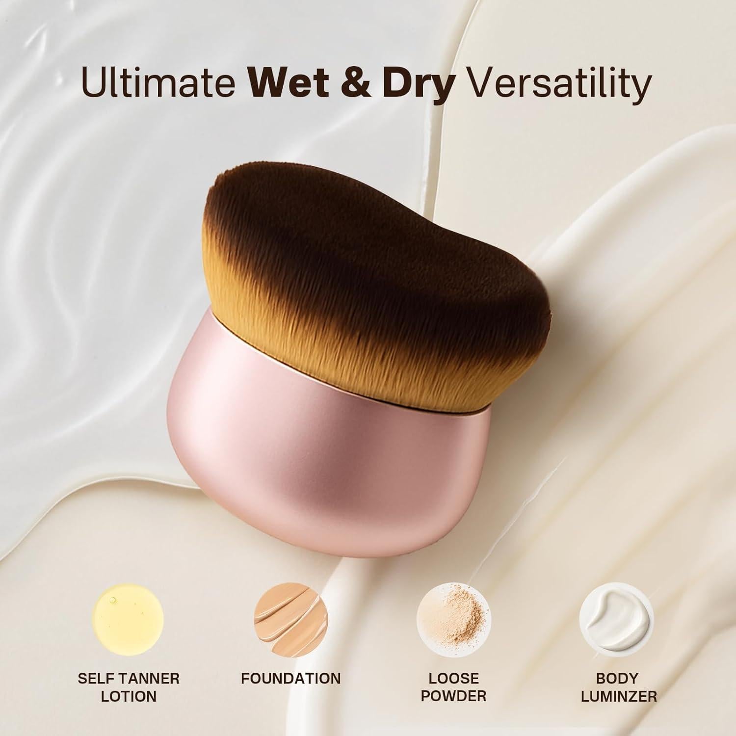 Brocha Kabuki Autobronceador OriginButy Rosa Cerdas Suaves