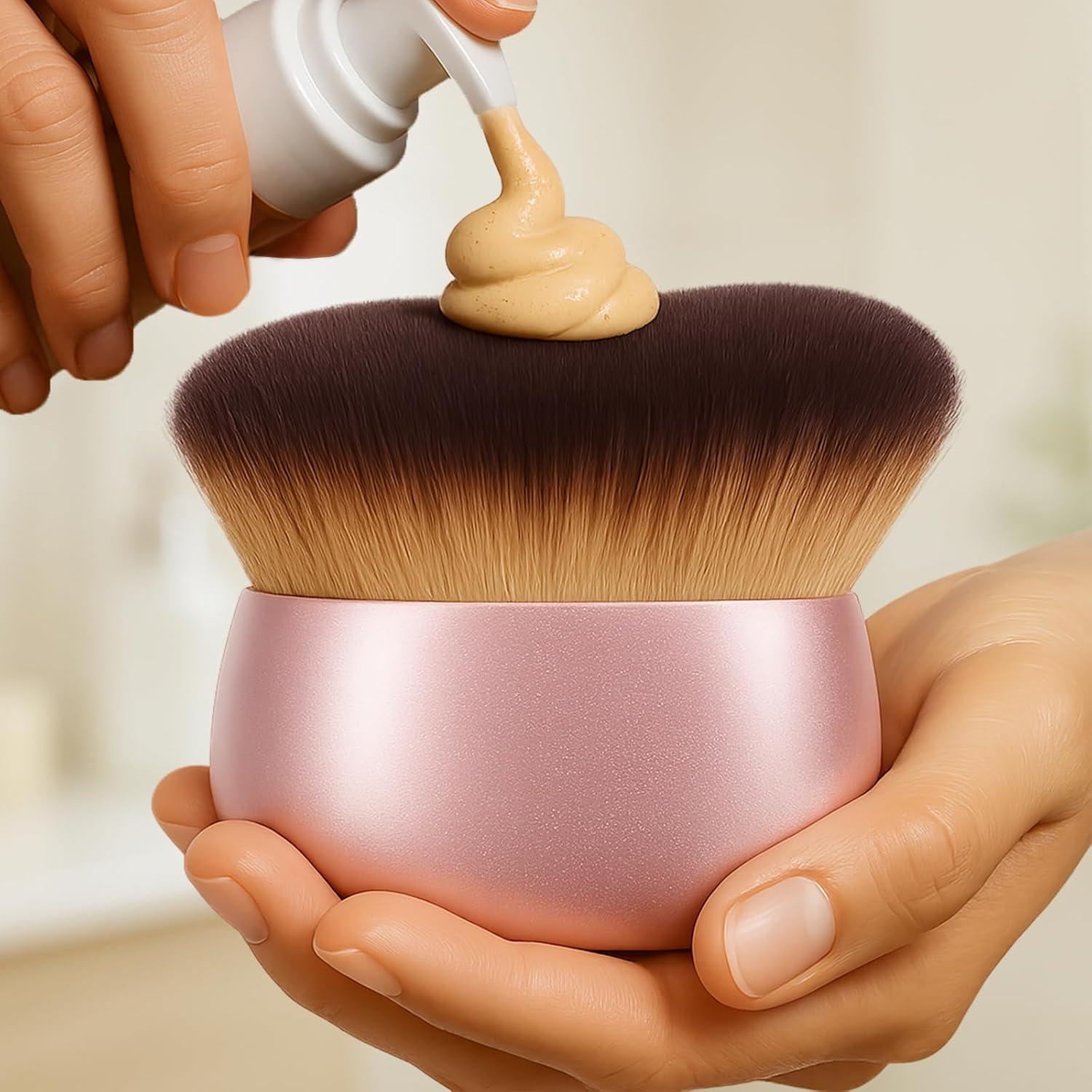 Brocha Kabuki Autobronceador OriginButy Rosa Cerdas Suaves