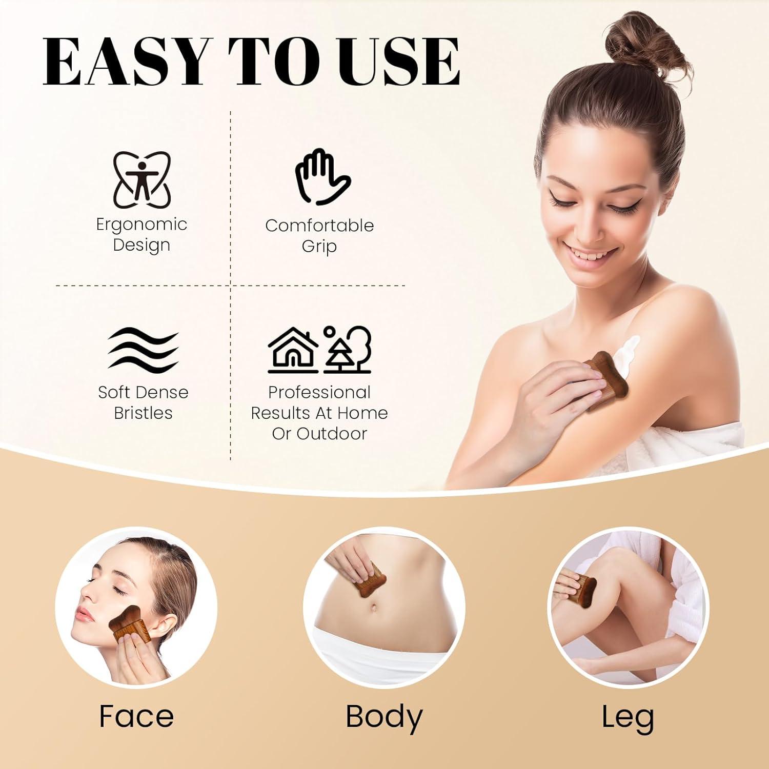 Brocha Autobronceadora Kabuki QJKLWV - Cuerpo y Maquillaje