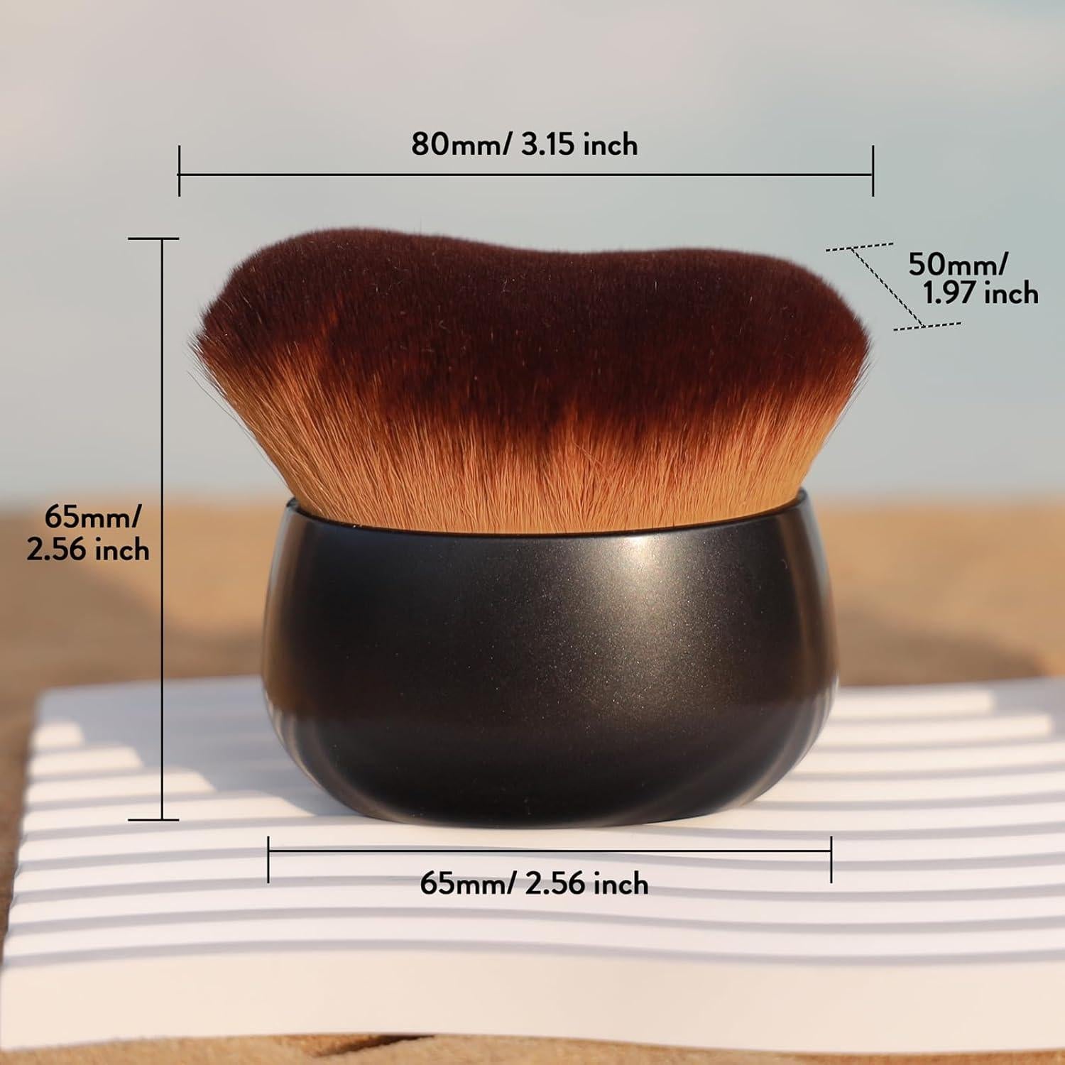 Brocha de Cuerpo DRIPOO Kabuki 80mm para Autobronceador - Negro