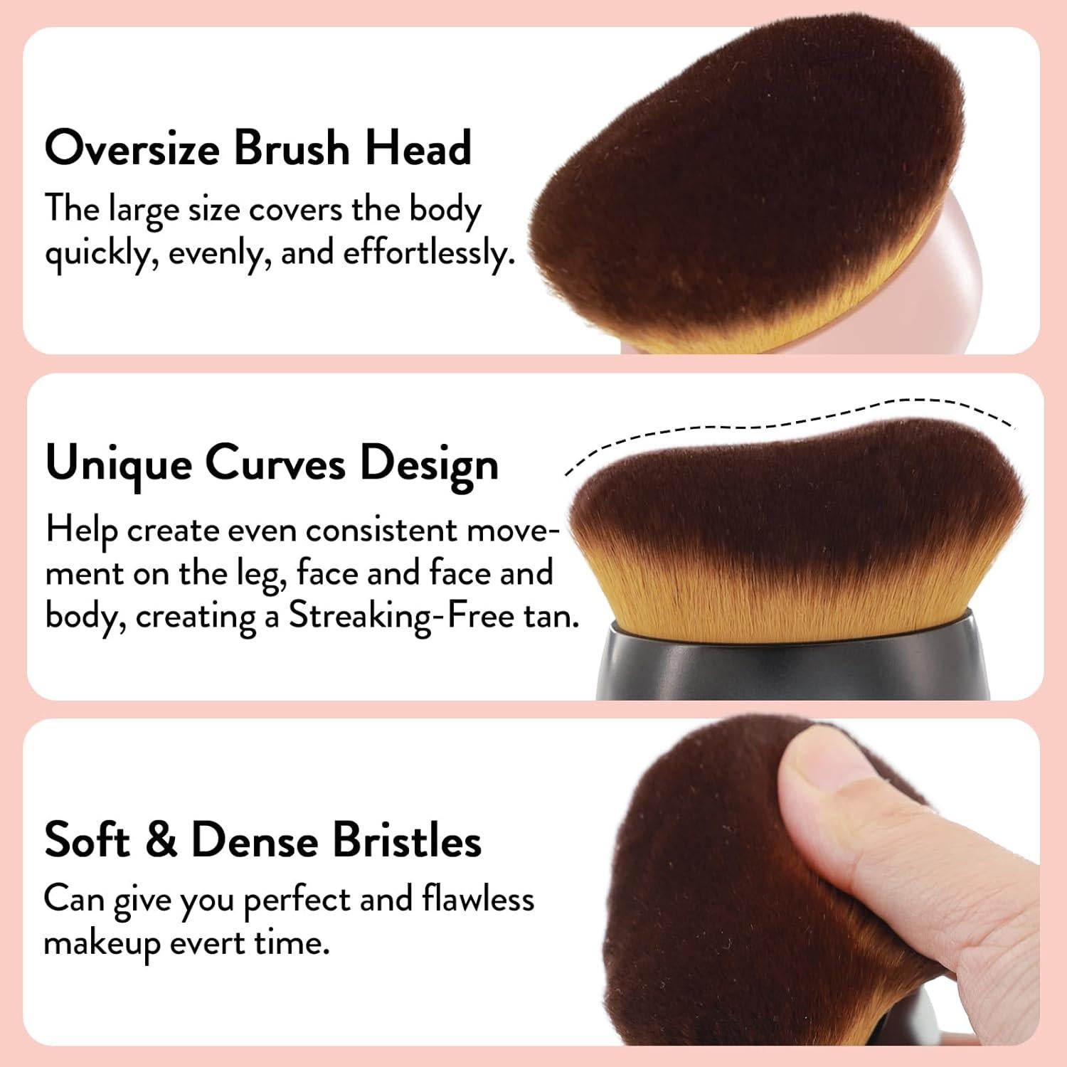 Brocha de Cuerpo DRIPOO Kabuki 80mm para Autobronceador - Negro